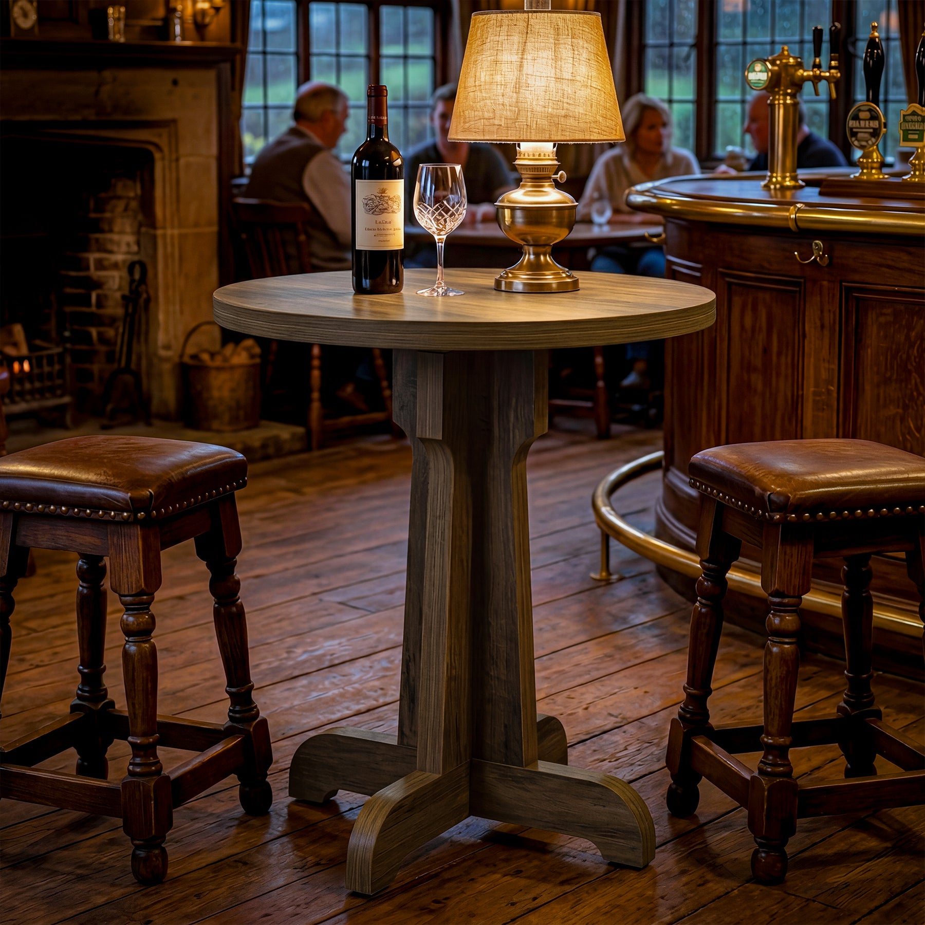 Tribesigns Runder Esstisch 60 cm für 2 Personen, Kleiner Küchentisch im Landhausstil