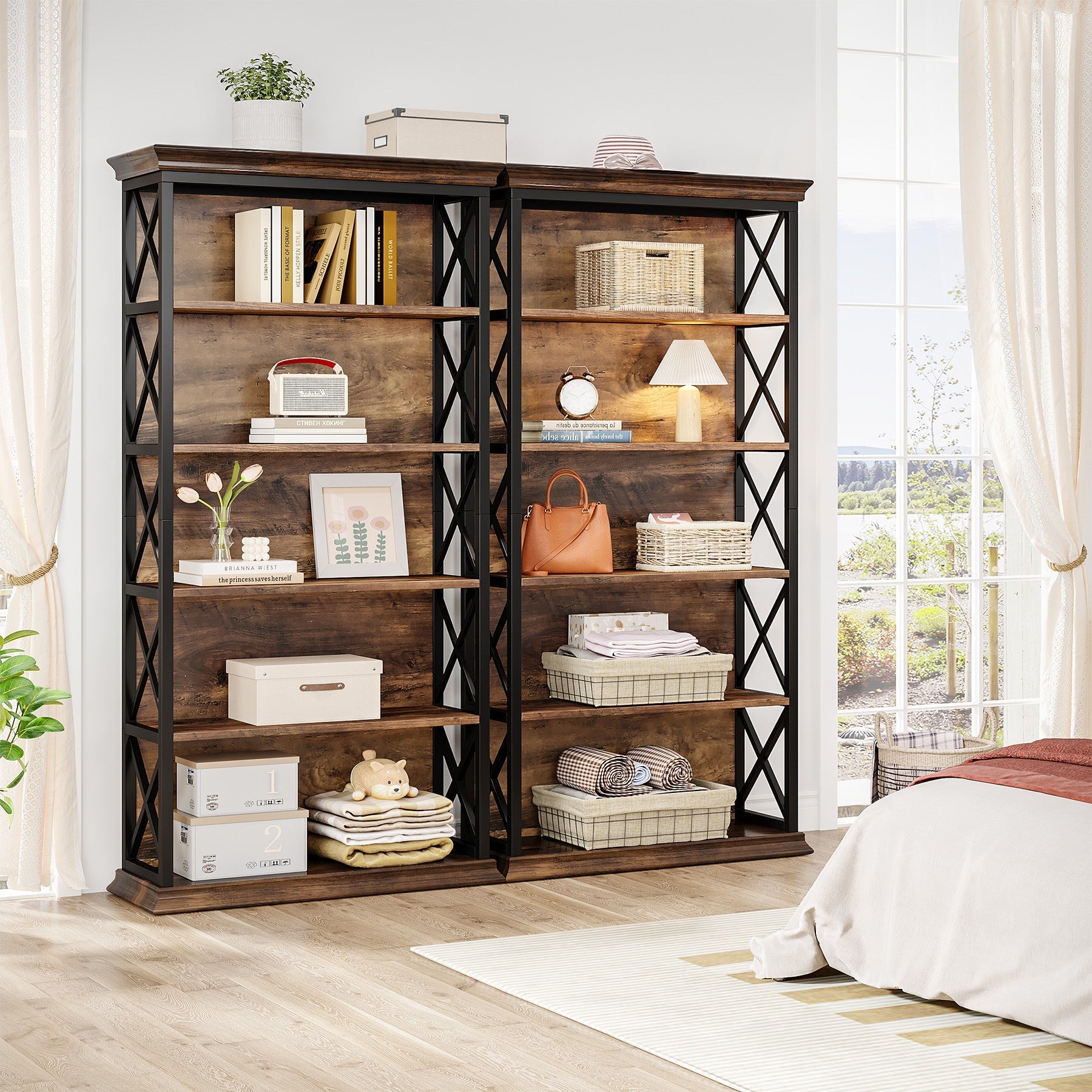 6-stöckiges Bücherregal, 180cm Etagere Bücherregal für das Home Office