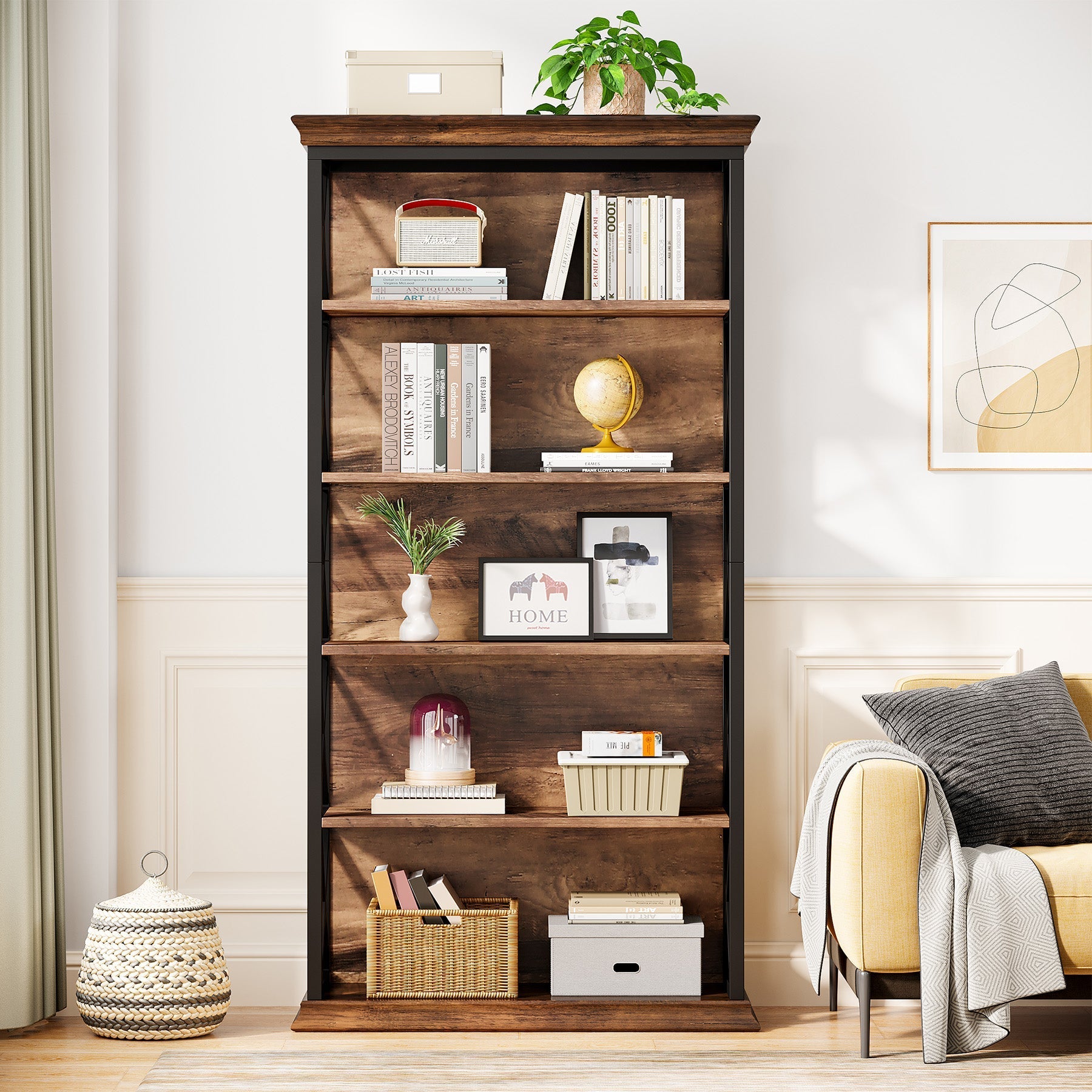 6-stöckiges Bücherregal, 180cm Etagere Bücherregal für das Home Office