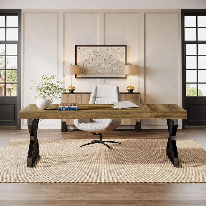 160 cm Executive-Schreibtisch, Home-Office-Computertisch mit einzigartigem Rahmen