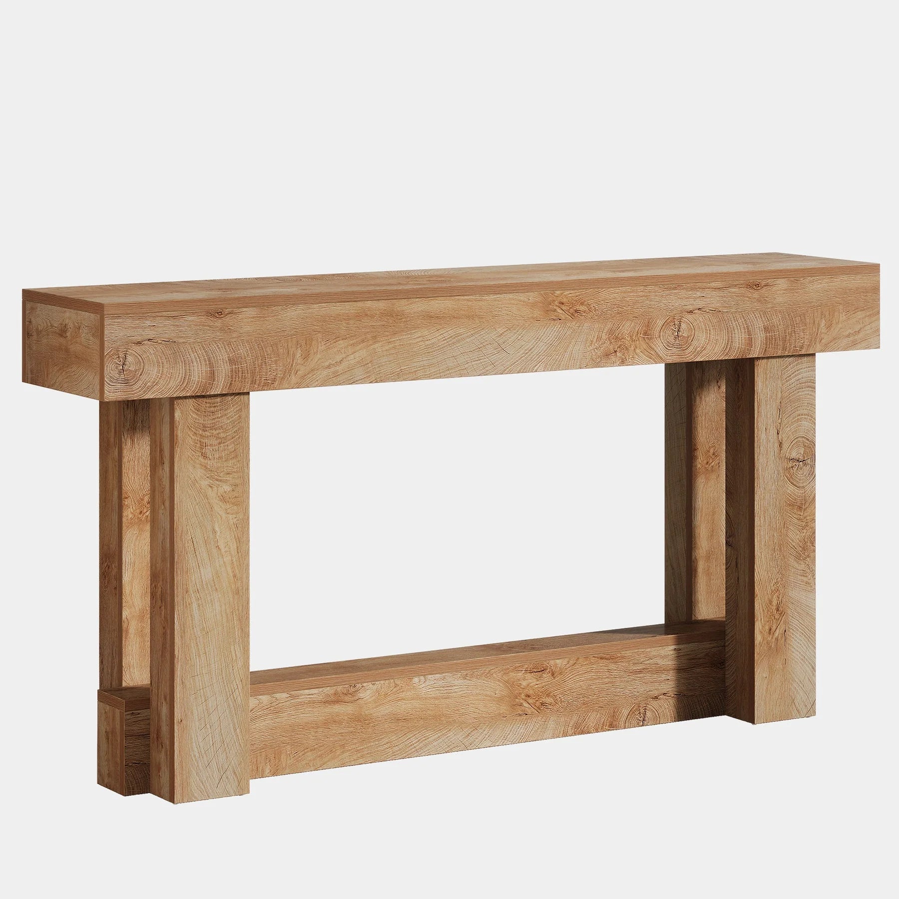 160 cm Holzkonsolentisch, 2-stufiger Bauernhaus-Eingangstisch