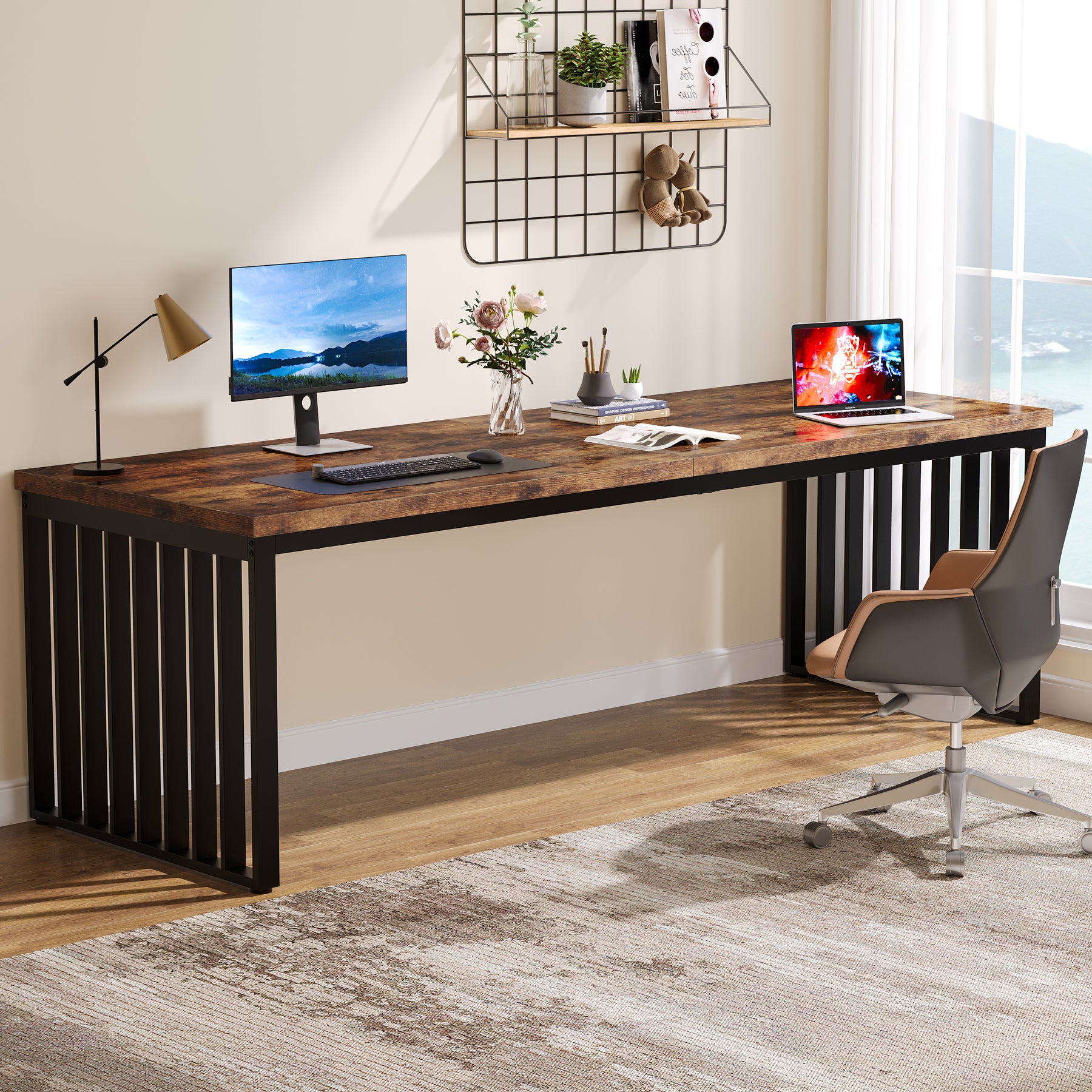 180cm Zwei-Personen-Schreibtisch, langer Executive-Schreibtisch, Doppel-Computertisch