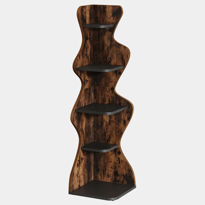 5-stufiges Eckregal aus Holz, 175 cm Hohes Standregal für Wohnzimmer, Schlafzimmer und Küche