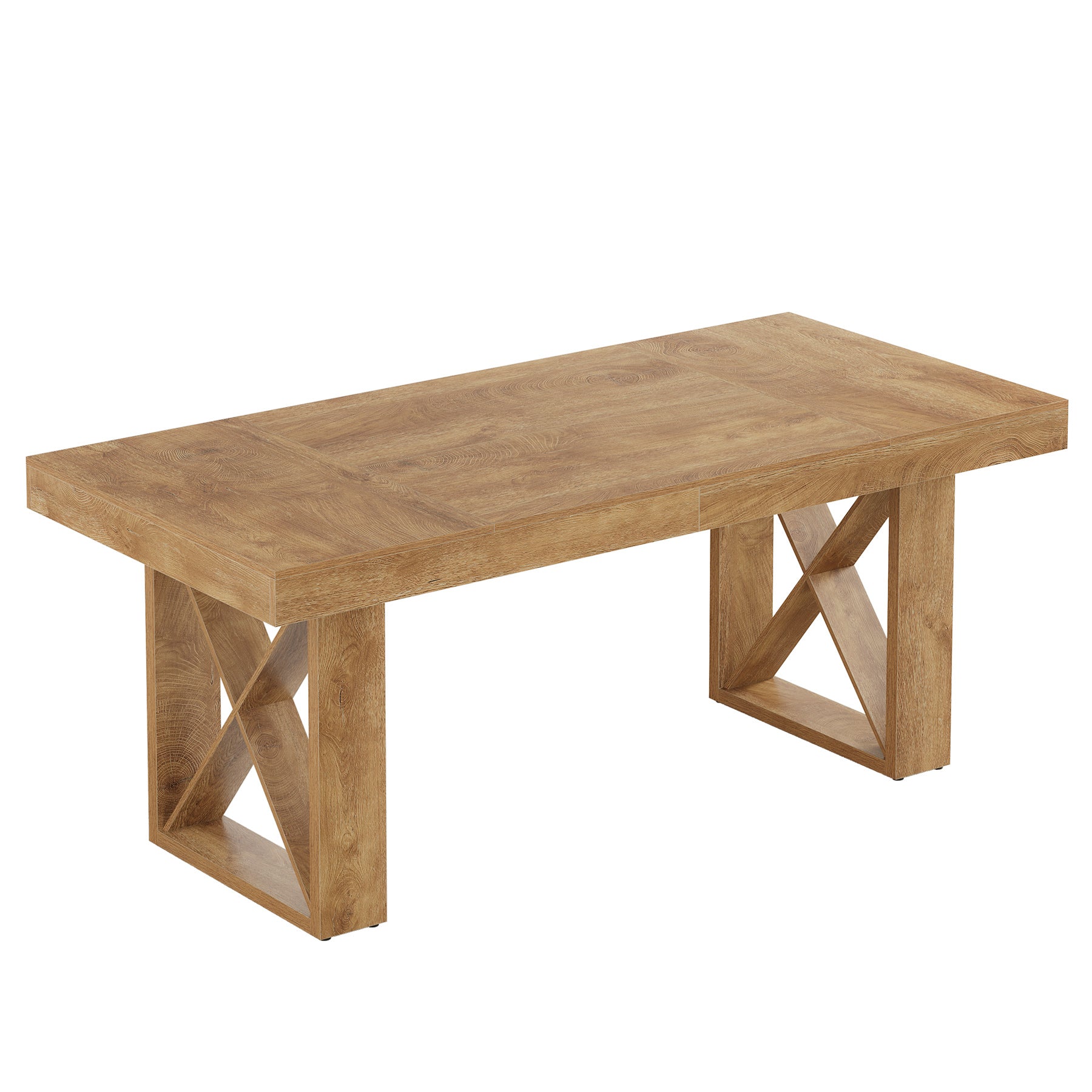 Tribesigns 160 cm rechteckiger Esstisch für 4-6 Personen, Landhaus-Design mit massiver Optik
