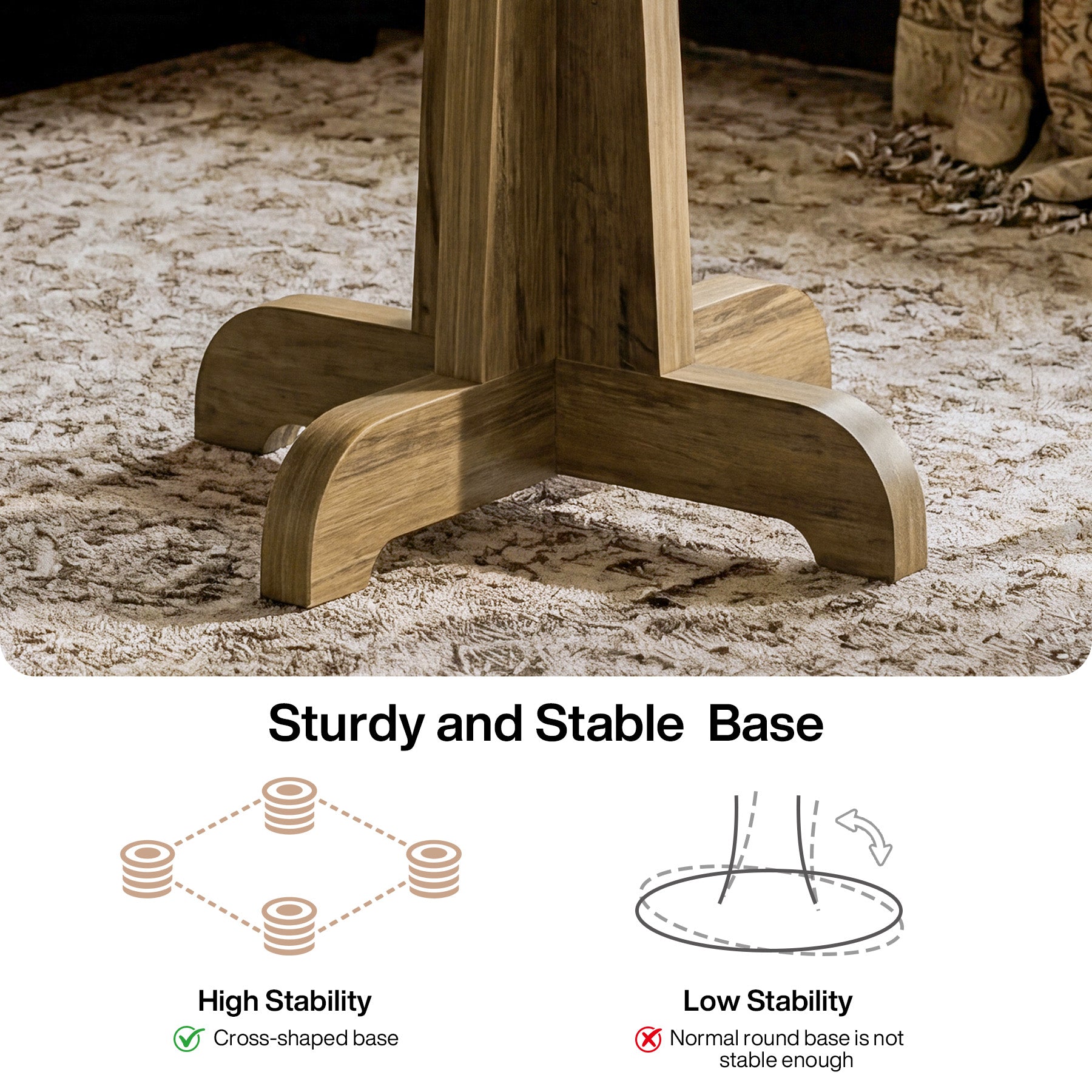 Tribesigns Runder Esstisch 60 cm für 2 Personen, Kleiner Küchentisch im Landhausstil