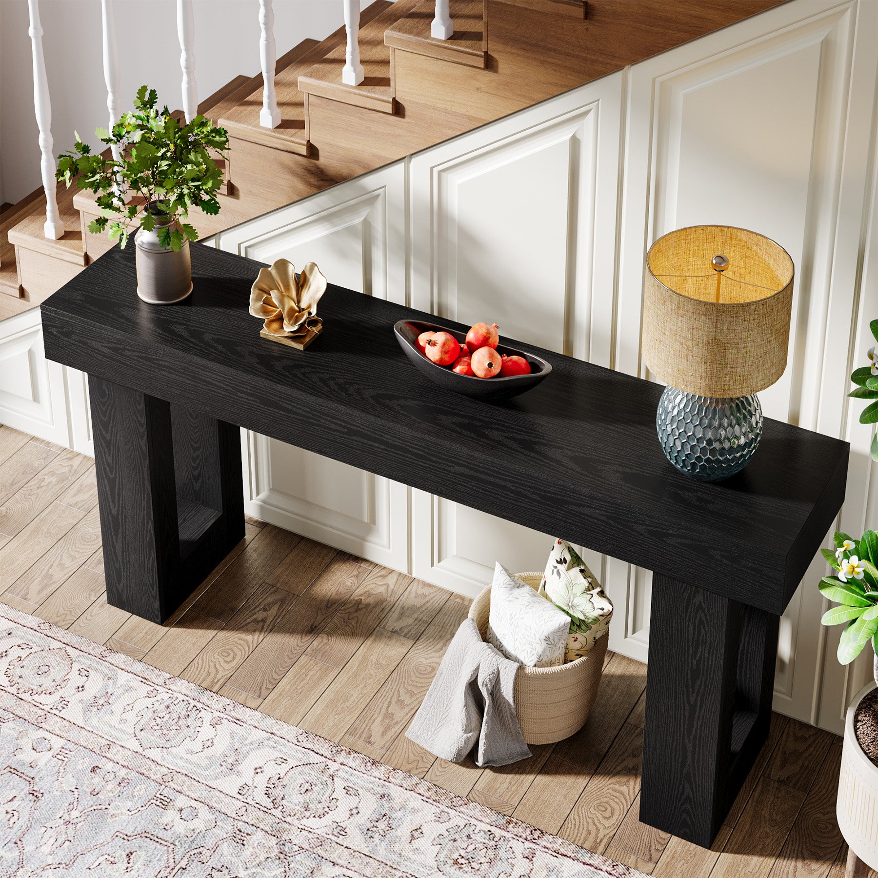 Konsolentisch 160 cm aus Holz, rechteckiger Sofatisch für hinter dem Sofa