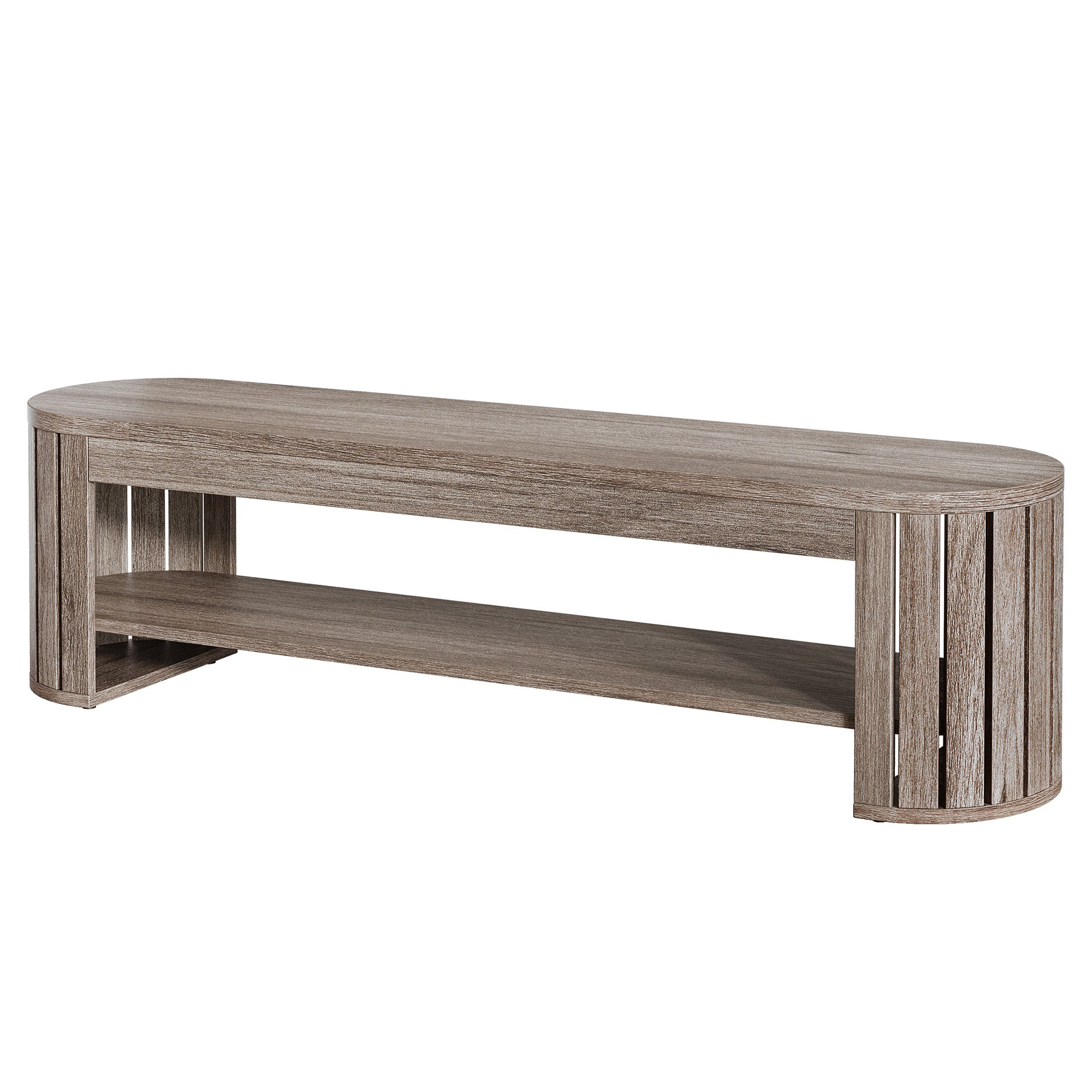 Schuhbank aus Holz mit Stauraum, 160 cm Lange 2-stufige Sitzbank für Flur, Schlafzimmer und Wohnzimmer