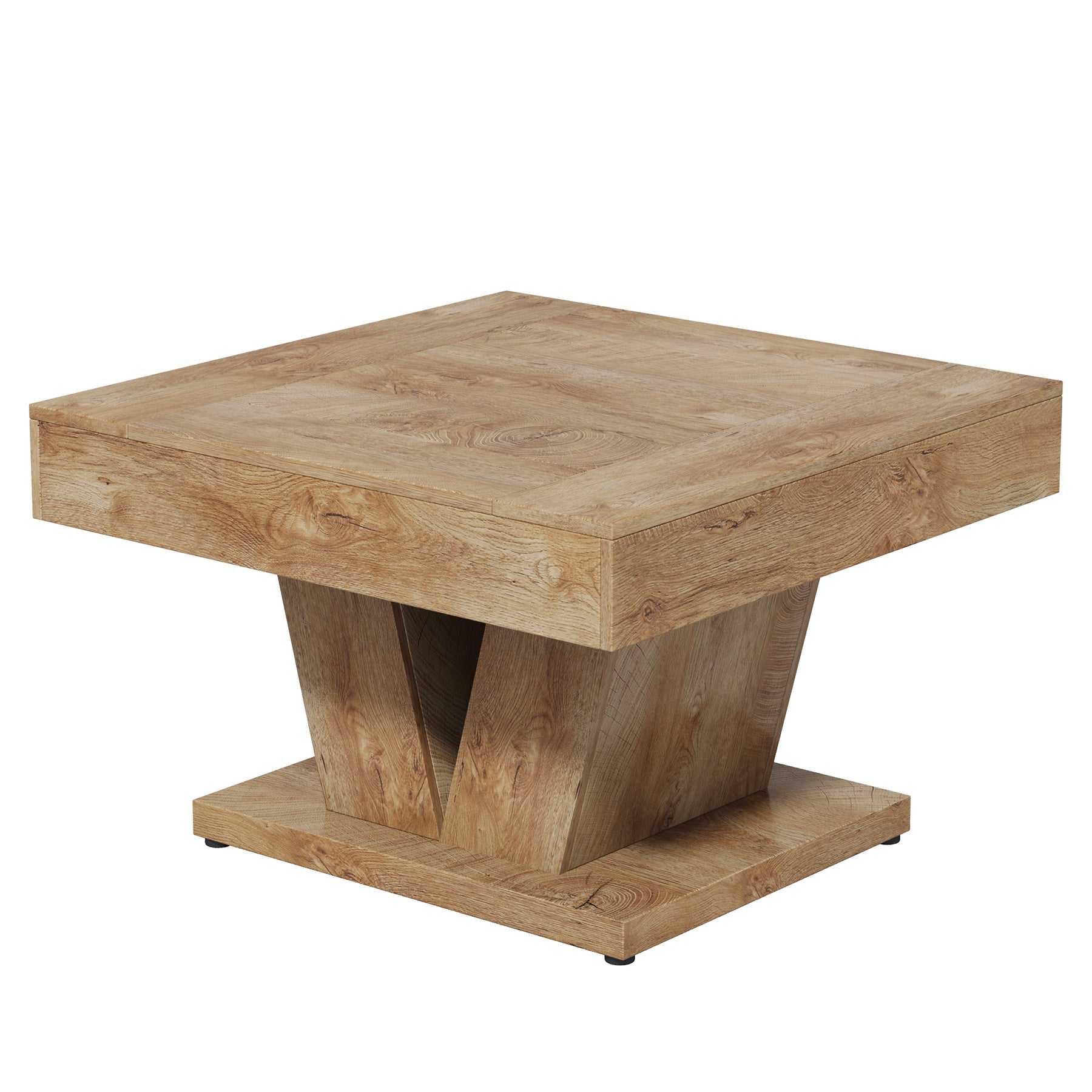 Couchtisch aus Holz, 80cm moderner Mitteltisch, Cocktail-Teetisch