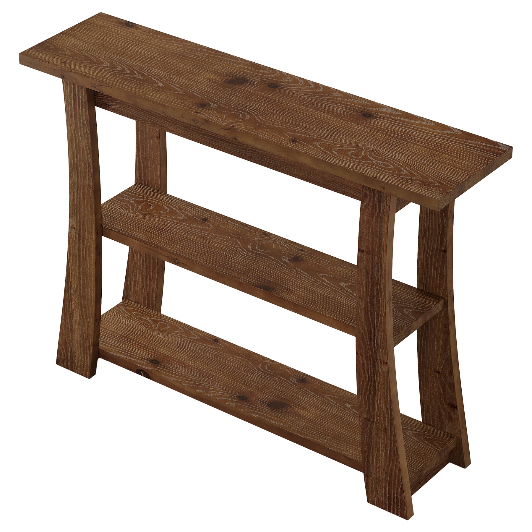 Tribesigns Konsolentisch aus Massivholz mit 3 Ablagen, Schmaler Flurtisch 105 cm