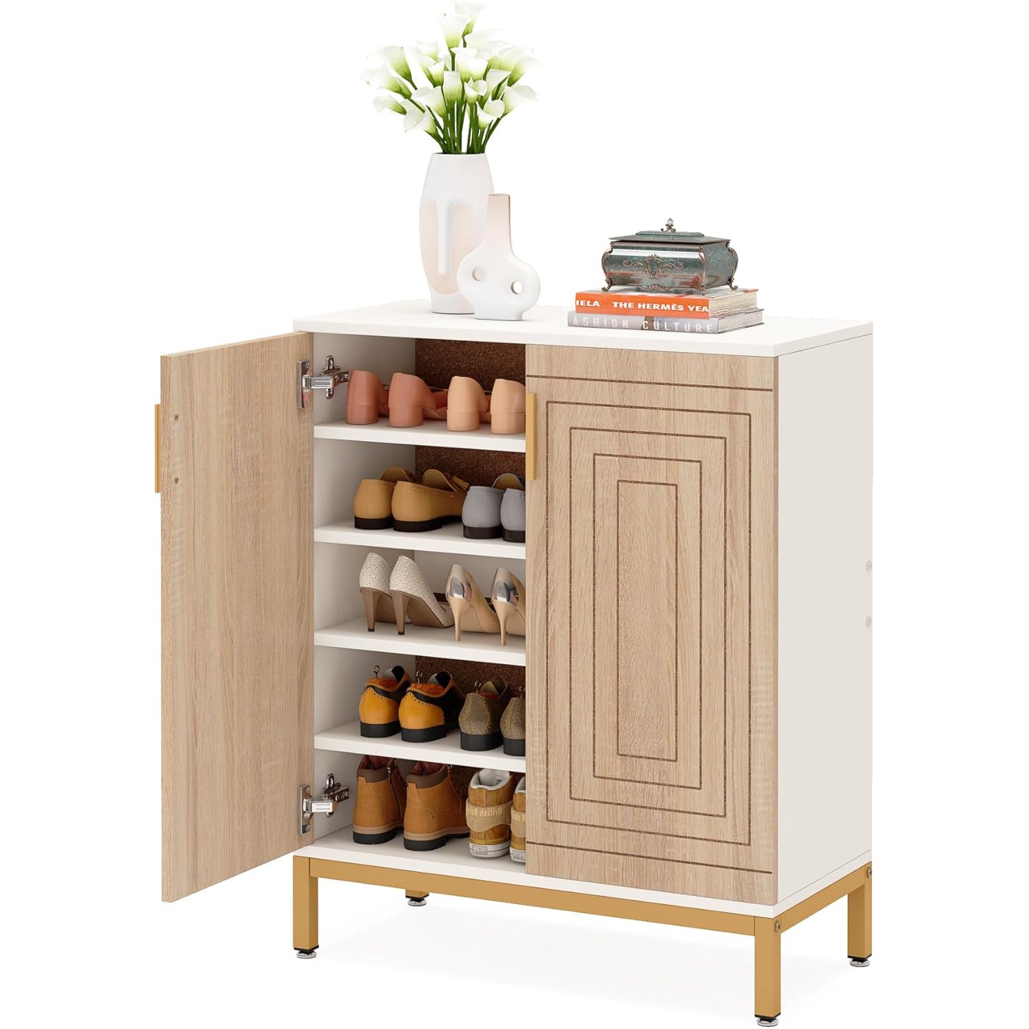 Schuhregal mit 5-stufigen Regalen, Moderne Schuhaufbewahrung für Wohnzimmer