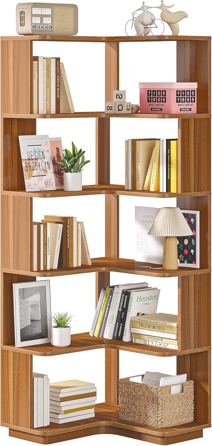 Eckregal, 6-stöckiges Bücherregal, Etagere-Lagerregal