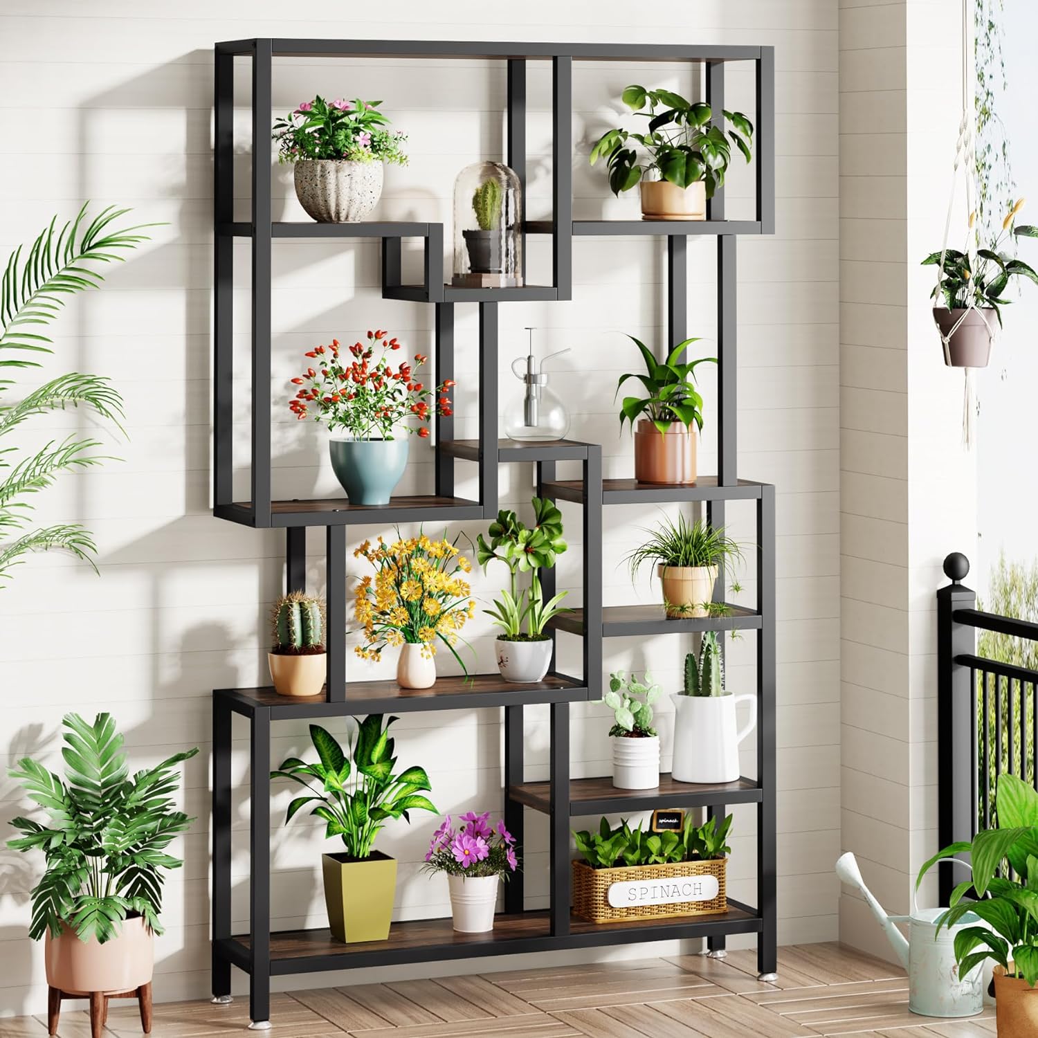 7-stöckiges Bücherregal -180cm hoch Holz Bücherregal