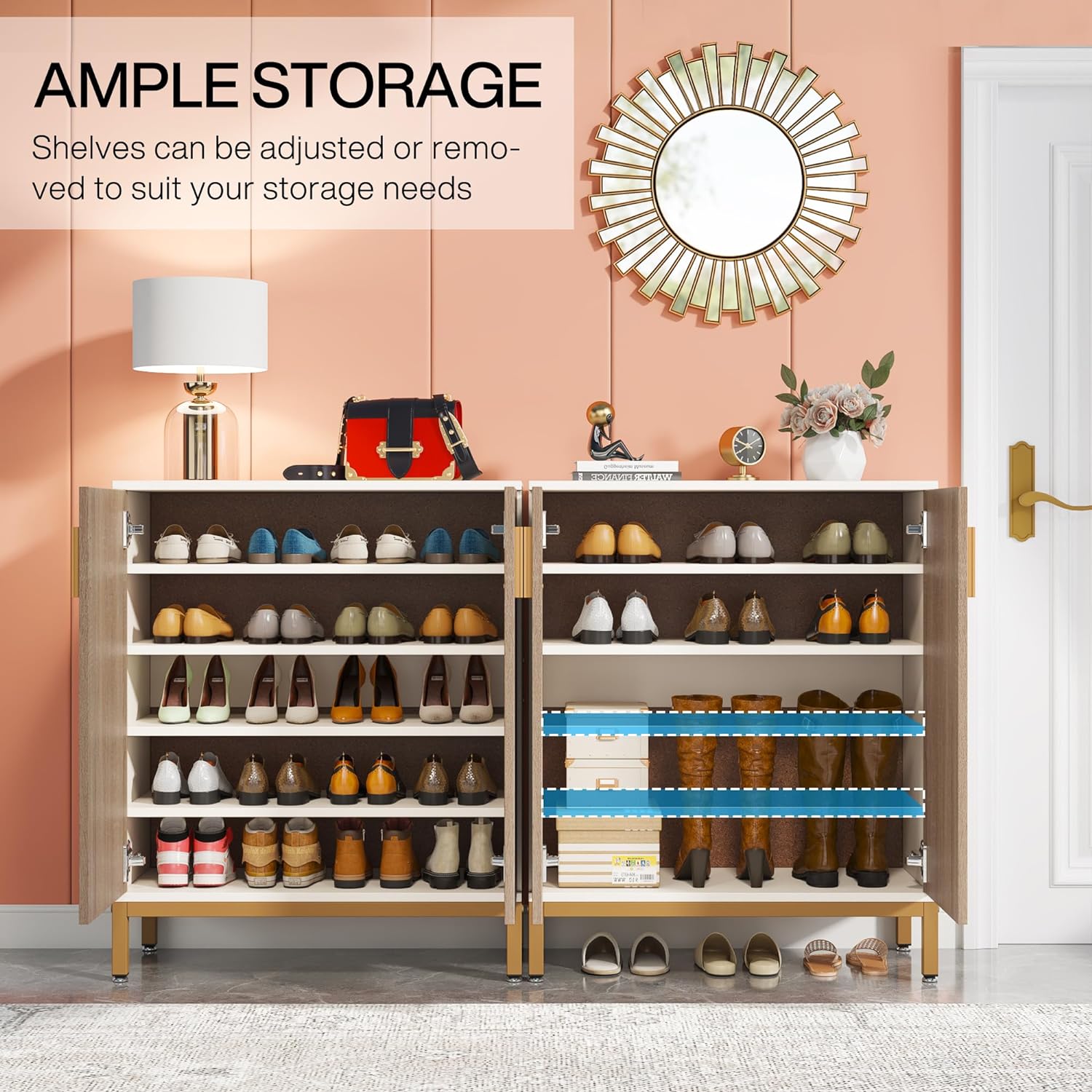 Schuhregal mit 5-stufigen Regalen, Moderne Schuhaufbewahrung für Wohnzimmer