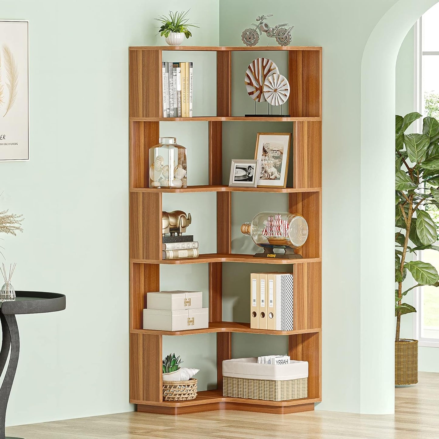 Eckregal, 6-stöckiges Bücherregal, Etagere-Lagerregal
