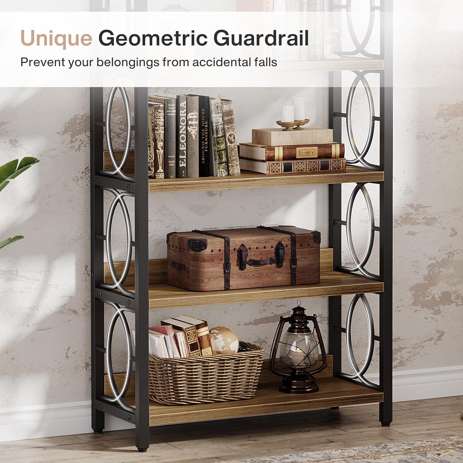 180 cm 6 Etagen Industrielles Bücherregal - Metallrahmen mit offenen Regalen