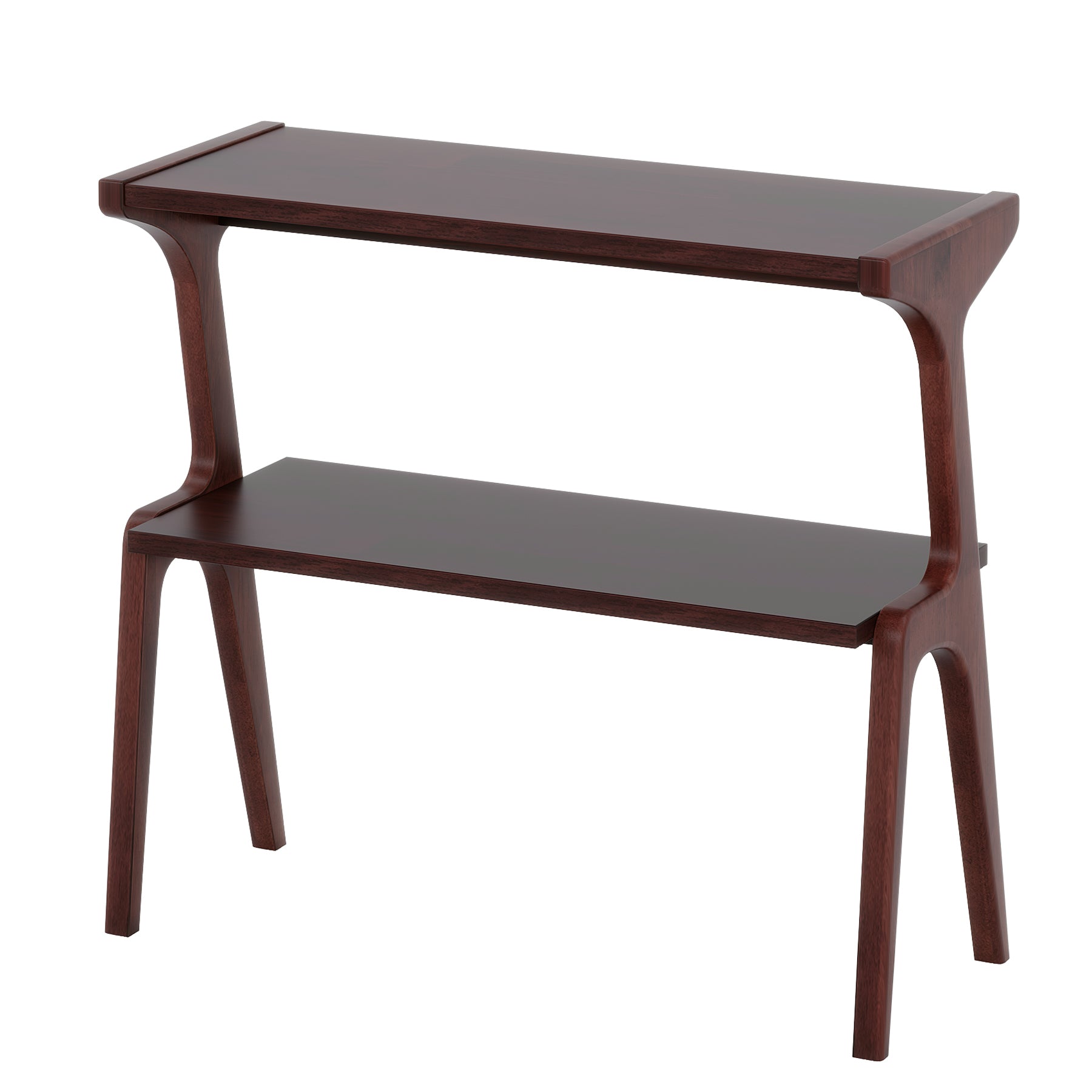 Tribesigns Schmaler Beistelltisch aus Massivholz, 2-stufiger Nachttisch mit modernem Design