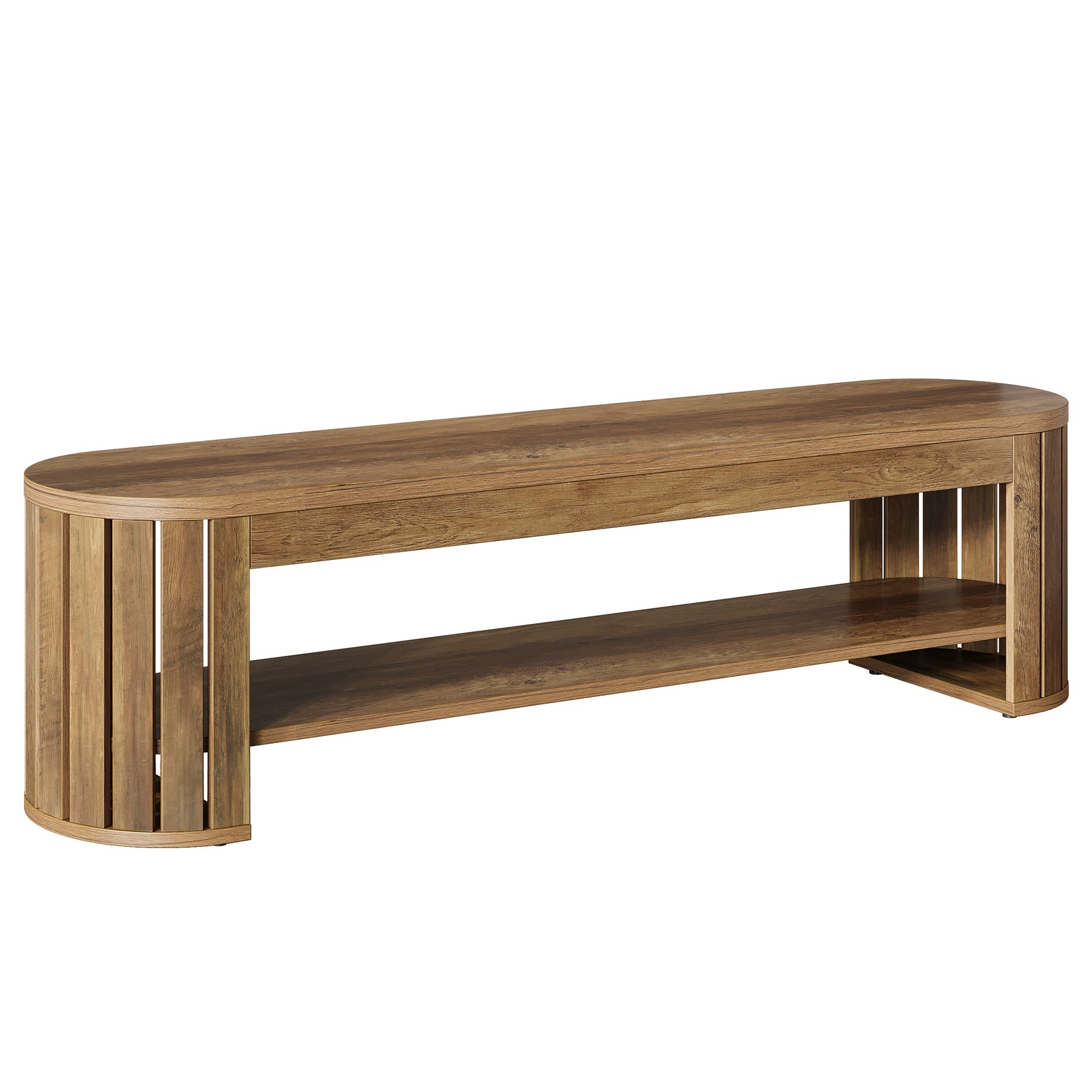Schuhbank aus Holz mit Stauraum, 160 cm Lange 2-stufige Sitzbank für Flur, Schlafzimmer und Wohnzimmer