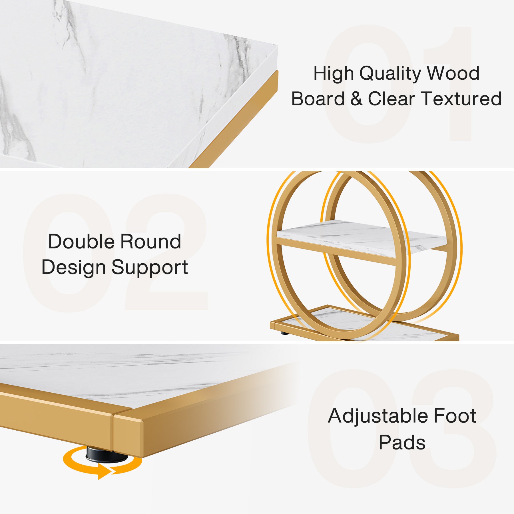 3-stöckiger Beistelltisch, industrieller Sofa-Beistelltisch mit rundem Metallrahmen