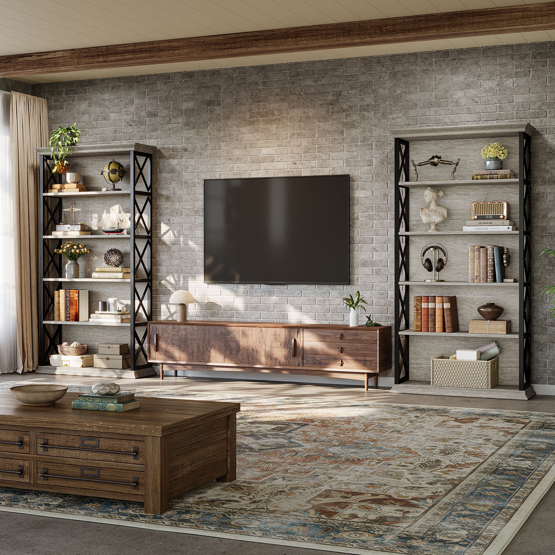 6-stöckiges Bücherregal, 180cm Etagere Bücherregal für das Home Office