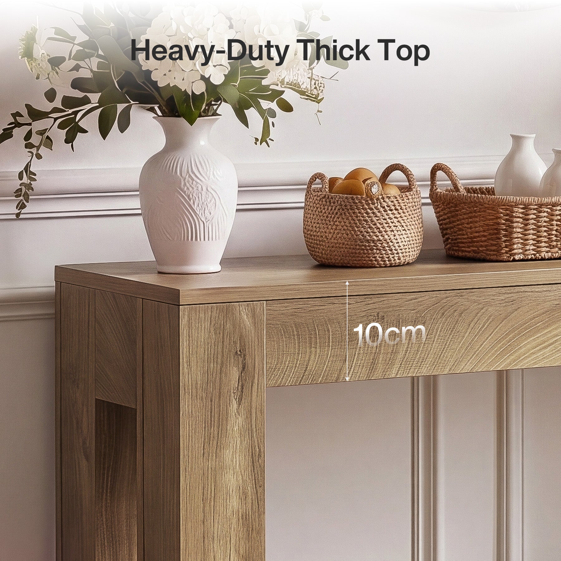 Tribesigns 105 cm Landhaus-Konsolentisch, Schmaler Holz-Flurtisch für Eingangsbereich & Sofa