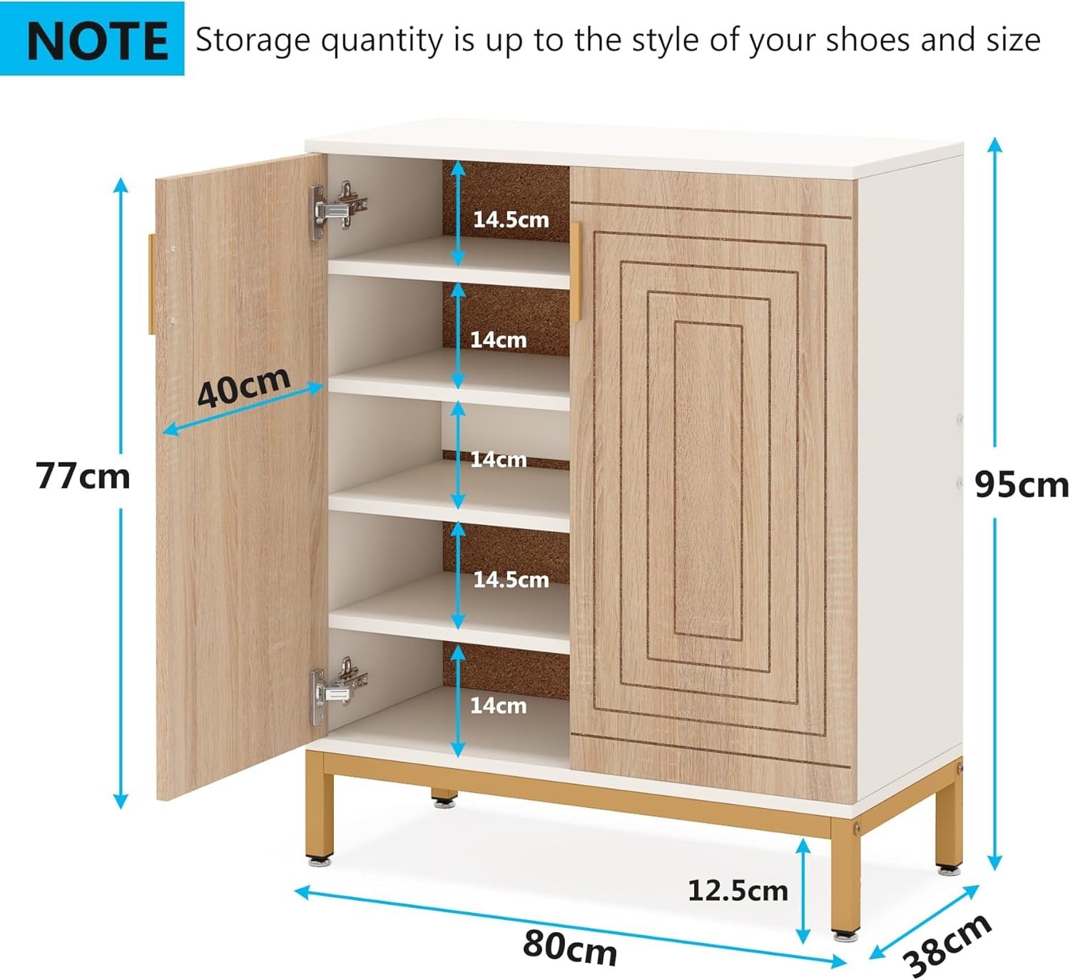 Schuhregal mit 5-stufigen Regalen, Moderne Schuhaufbewahrung für Wohnzimmer