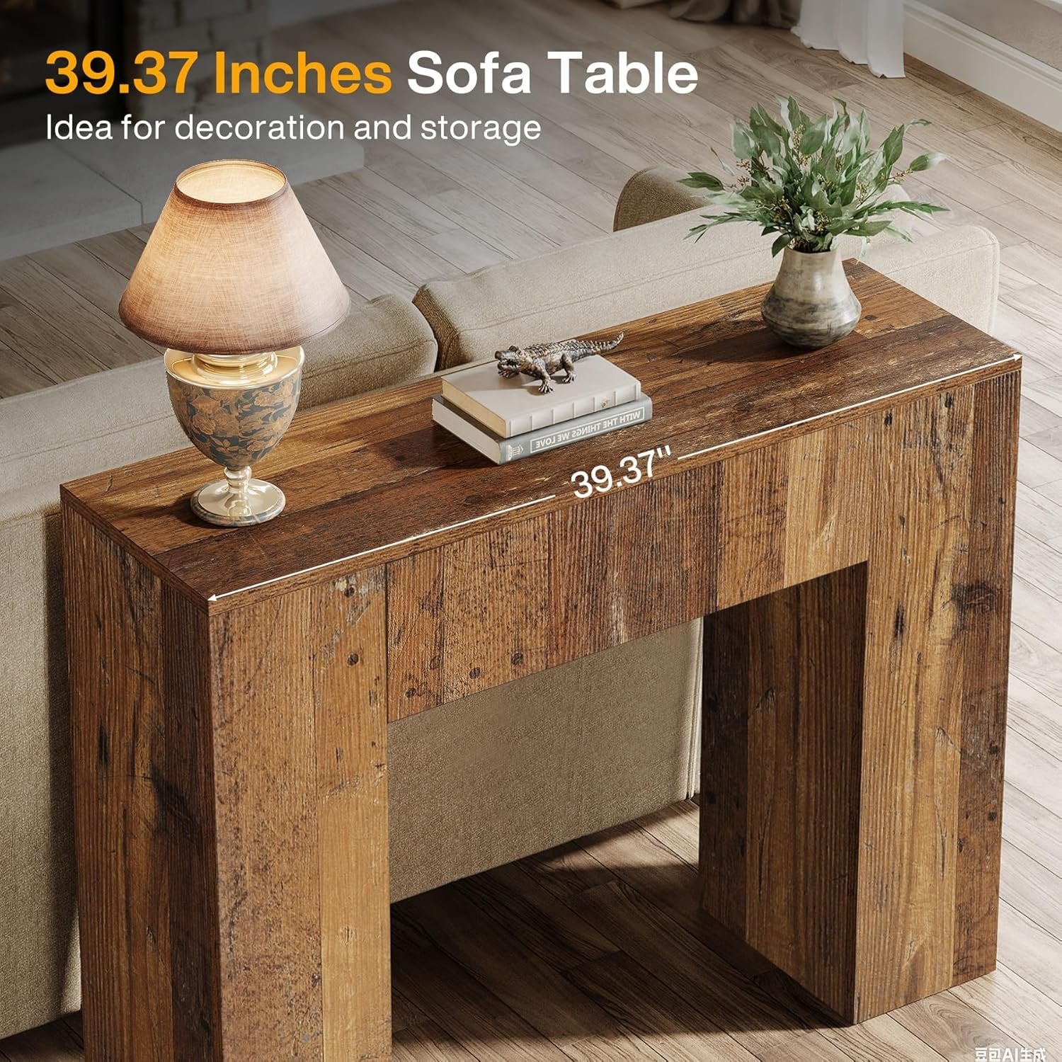 100 cm Schmaler Konsolentisch mit Schubladen, Sofatisch für Flur & Wohnzimmer
