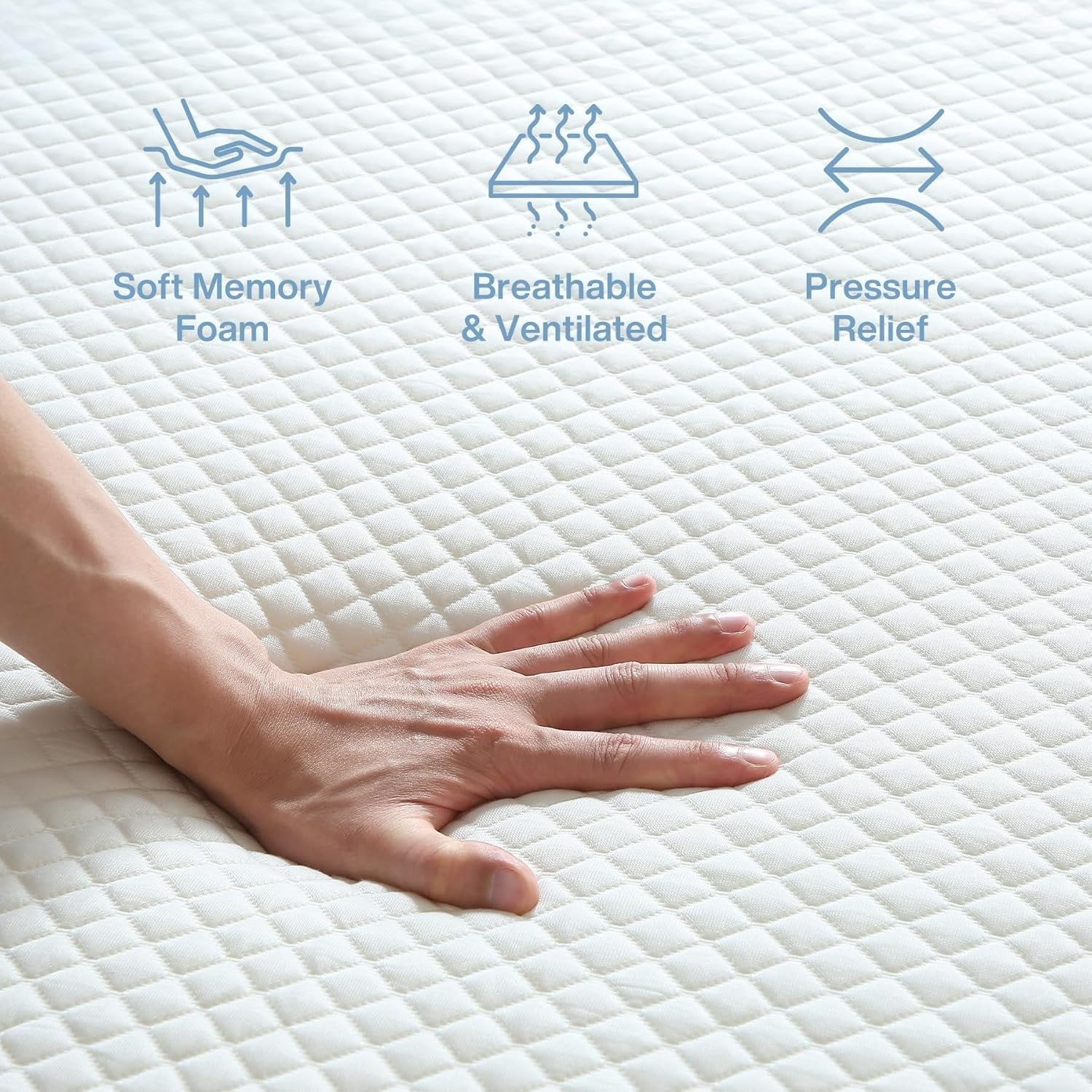 90 x 200 cm Matratze - 7-Zonen H3 Kaltschaum mit waschbarem Bezug