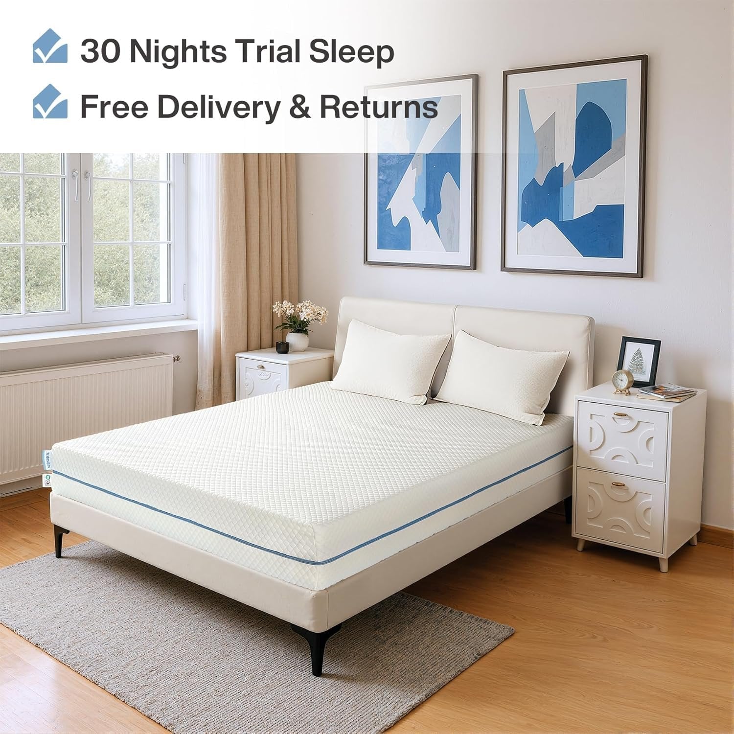 90 x 200 cm Matratze - 7-Zonen H3 Kaltschaum mit waschbarem Bezug