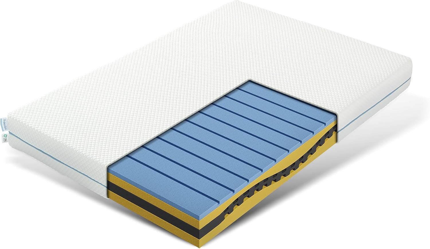 90 x 200 cm Matratze - 7-Zonen H3 Kaltschaum mit waschbarem Bezug