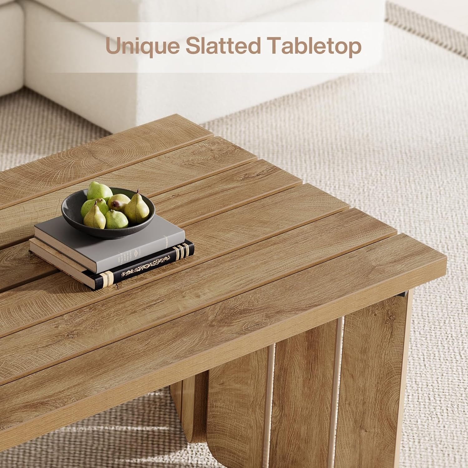 120 cm Landhaus Couchtisch rechteckig - Nussbaum Optik Wohnzimmer Tisch Mittelzentrum