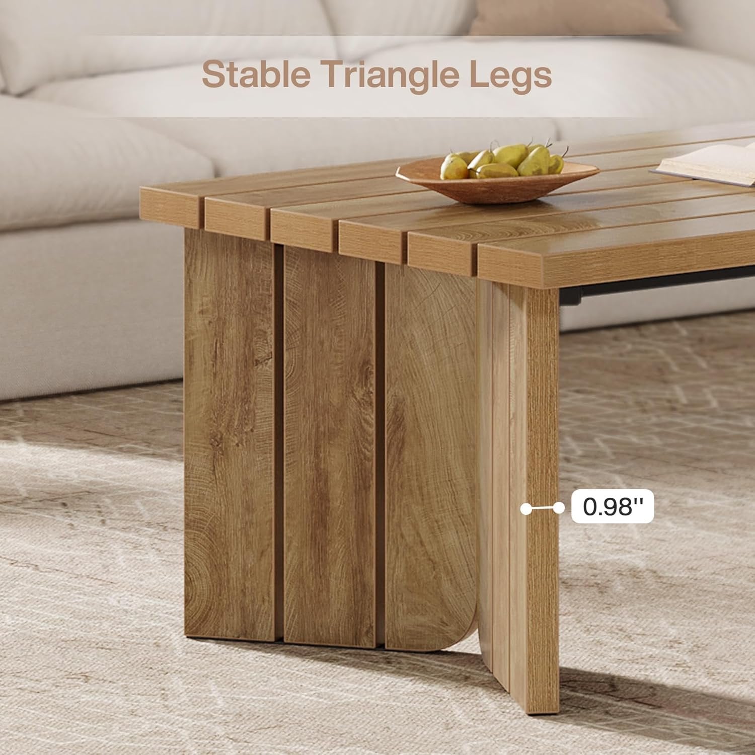 120 cm Landhaus Couchtisch rechteckig - Nussbaum Optik Wohnzimmer Tisch Mittelzentrum