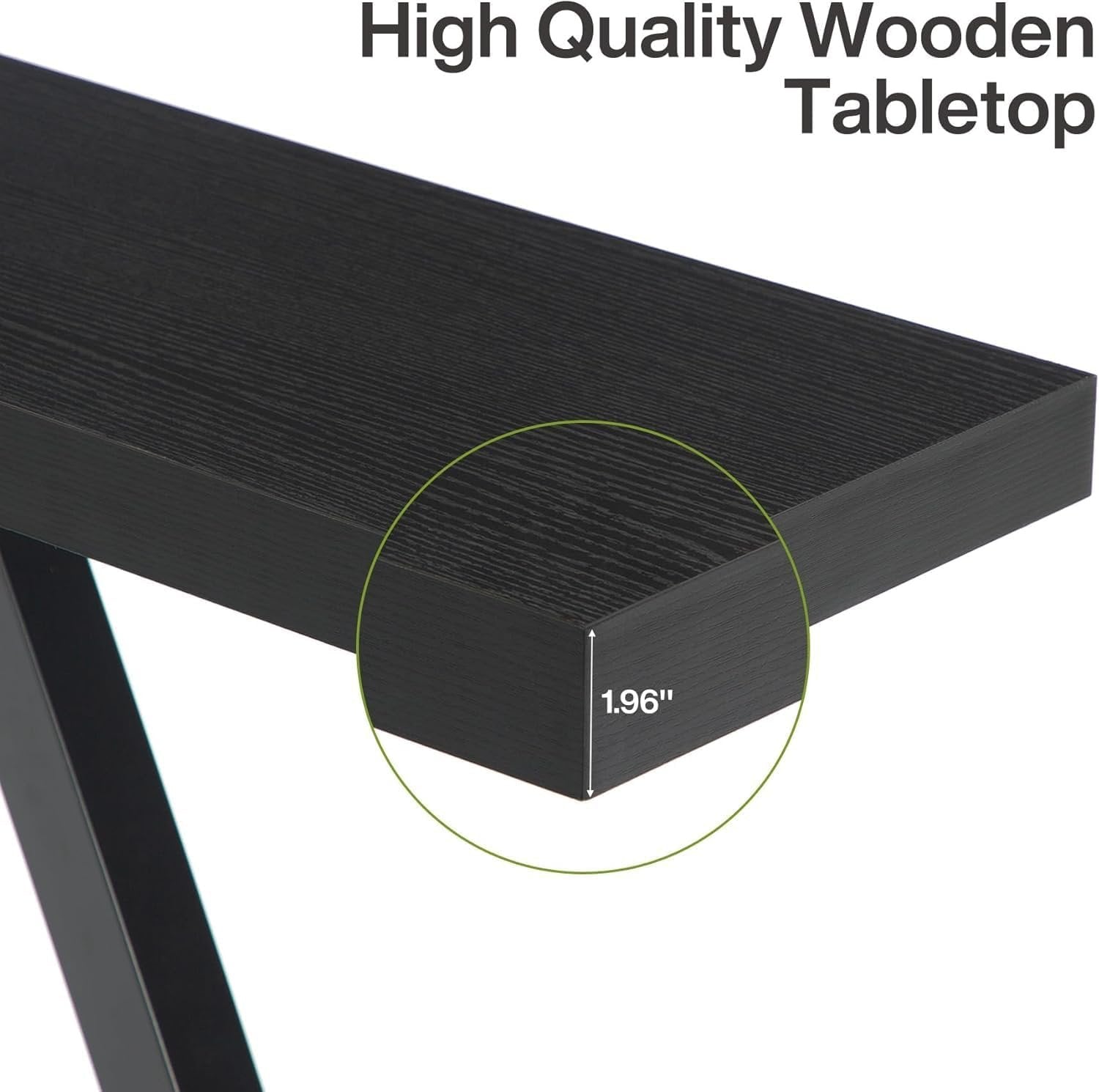 160 cm Schmale Industrielle Konsole - Moderner Flurtisch in Schwarz für Wohnzimmer & Eingangsbereich