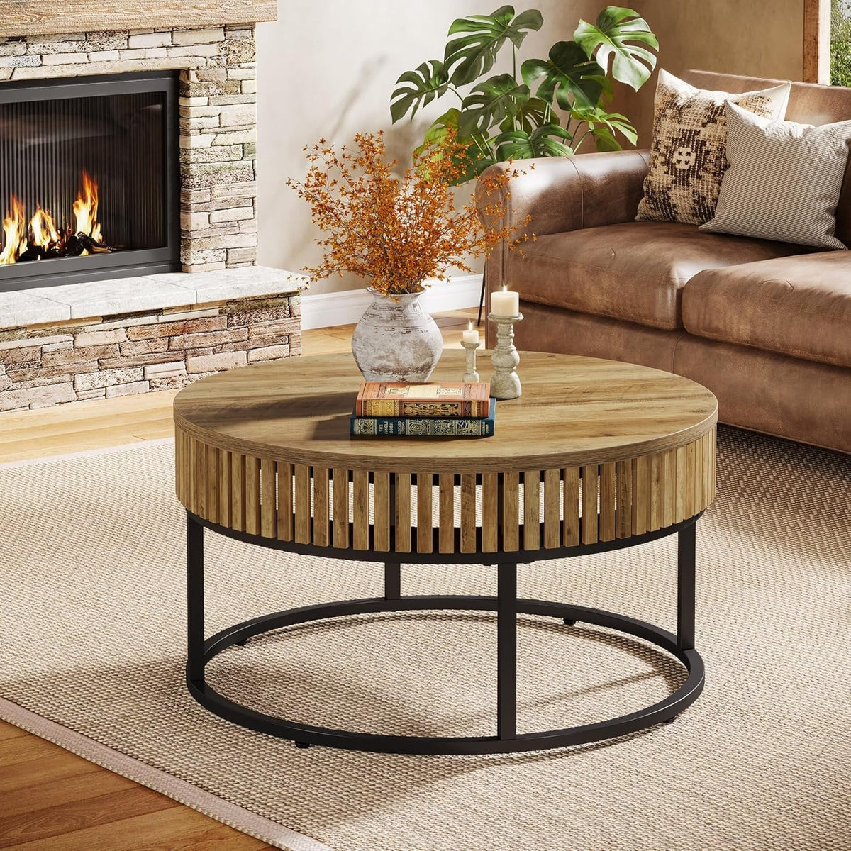 80 cm Runde Landhaus-Couchtisch