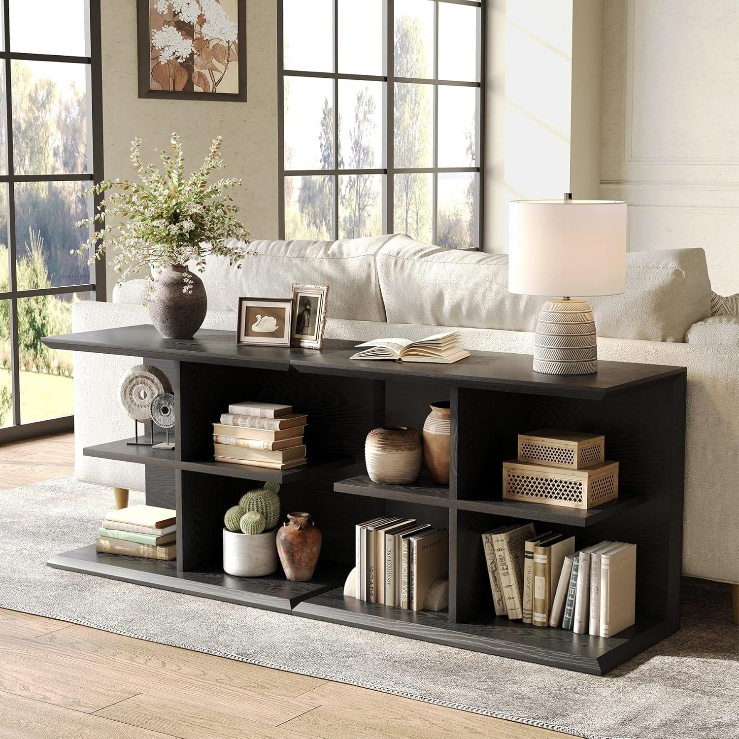 80 cm Industrieller 3-Etagen Beistelltisch mit Stauraum - Vielseitiger Side Table für Wohnzimmer & Flurf