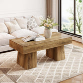 Hofhaus Couchtisch 120 cm - Massiver Landhaus-Tisch mit robustem Tischgestell, rustikaler Wohnzischer Beistelltisch in Braun 3