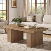 120cm Couchtisch, Rechteckiger Wohnzimmertisch im rustikalen Bauernhausdesign, Braun 3