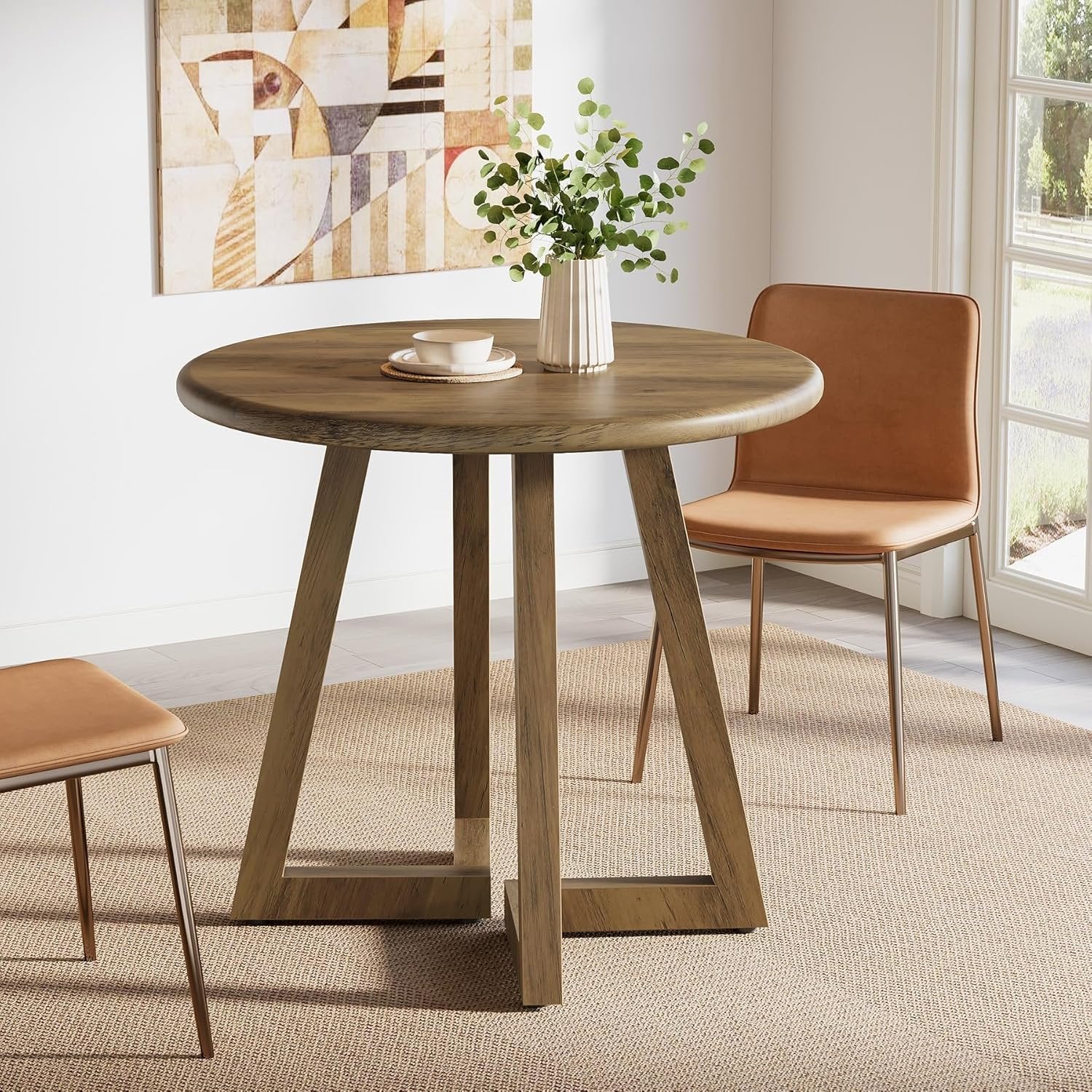 Tribesigns Kleiner Runder Esstisch für 2–4 Personen, 80 cm Küchentisch für Esszimmer