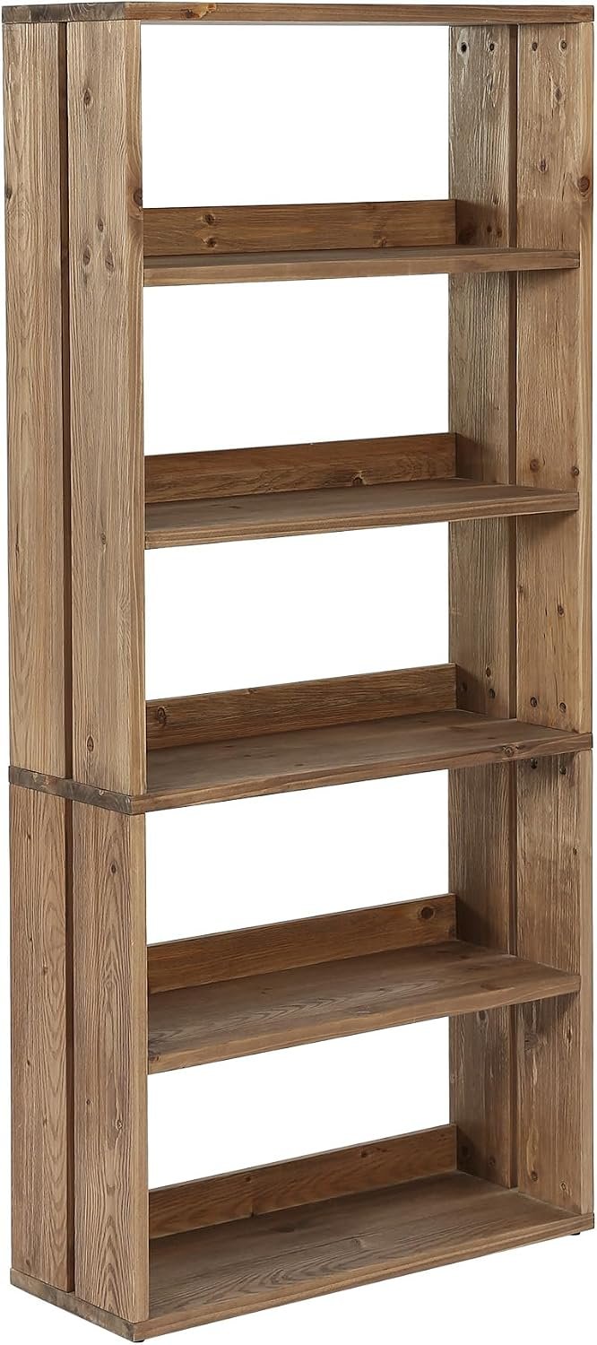 Tribesigns Massivholz Regal 180 cm, Bücherregal mit 5 offenen Ebenen