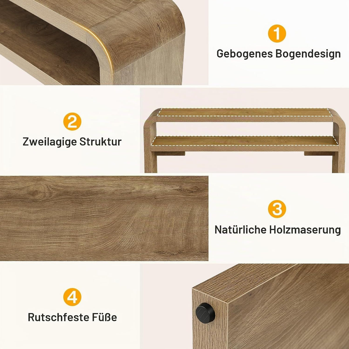 Tribesigns Schmaler Konsolentisch 160 cm, 30 cm tief, mit 2 Ablagen