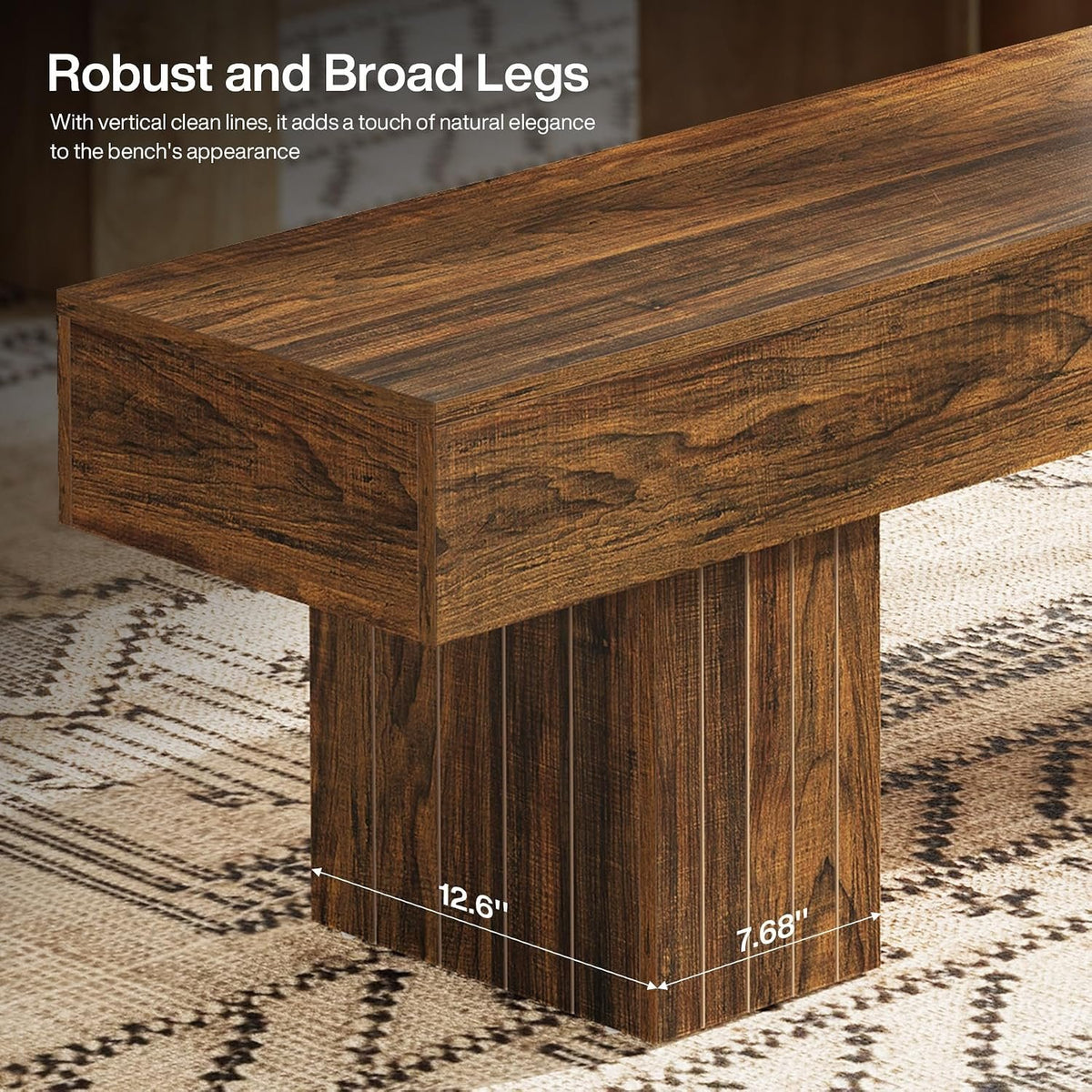 Tribesigns Holz Sitzbank 140 cm, rustikale Esszimmerbank im Landhausstil