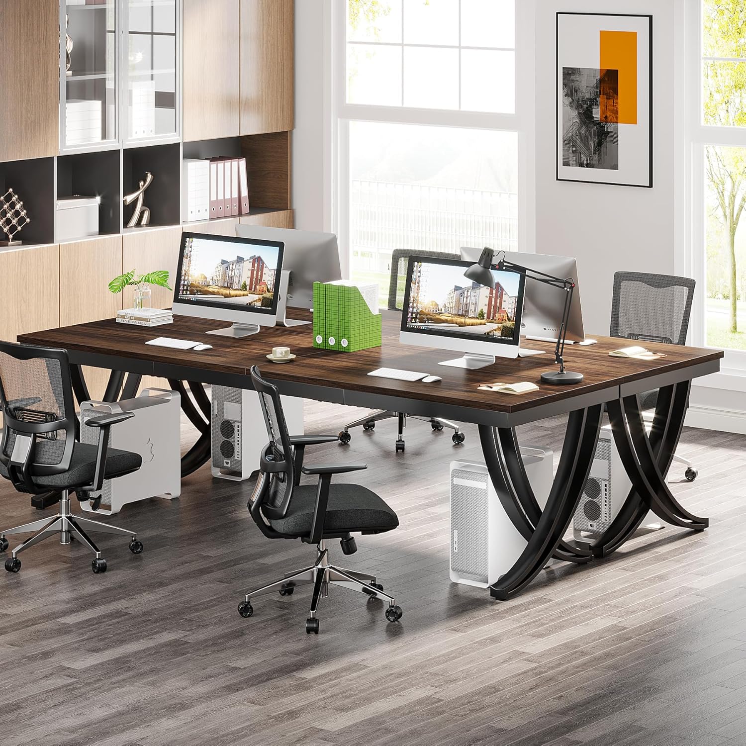 Doppelter Langer Schreibtisch,Schreibtisch, Computertisch, für Home Office