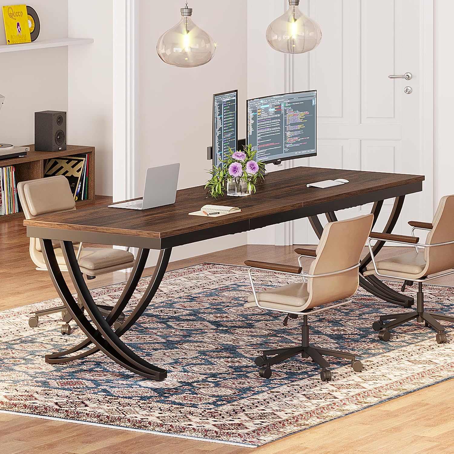 Doppelter Langer Schreibtisch,Schreibtisch, Computertisch, für Home Office