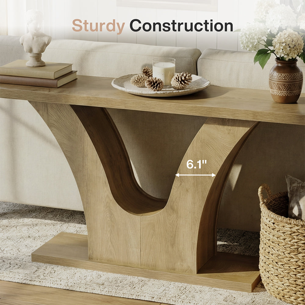 Tribesigns Konsolentisch 160 cm schmal mit V-Gestell, Flurtisch modern für Eingangsbereich & Wohnzimmer