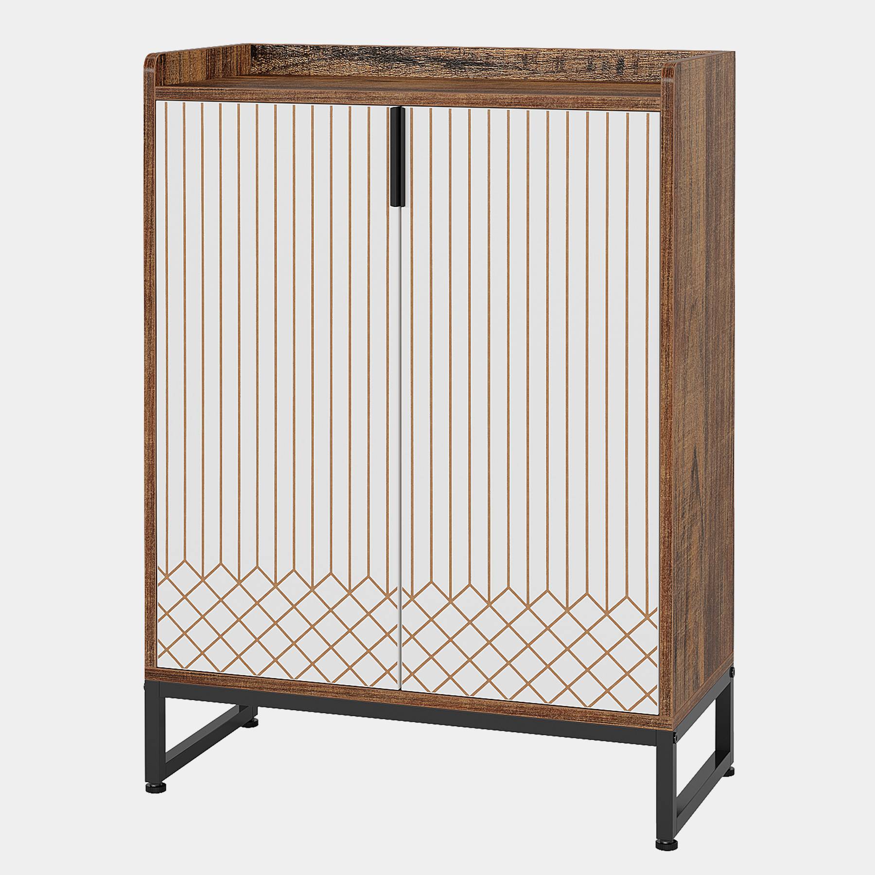 Moderner Schuhschrank mit Türen, 5-stöckiger moderner Schuhregal-Organizer