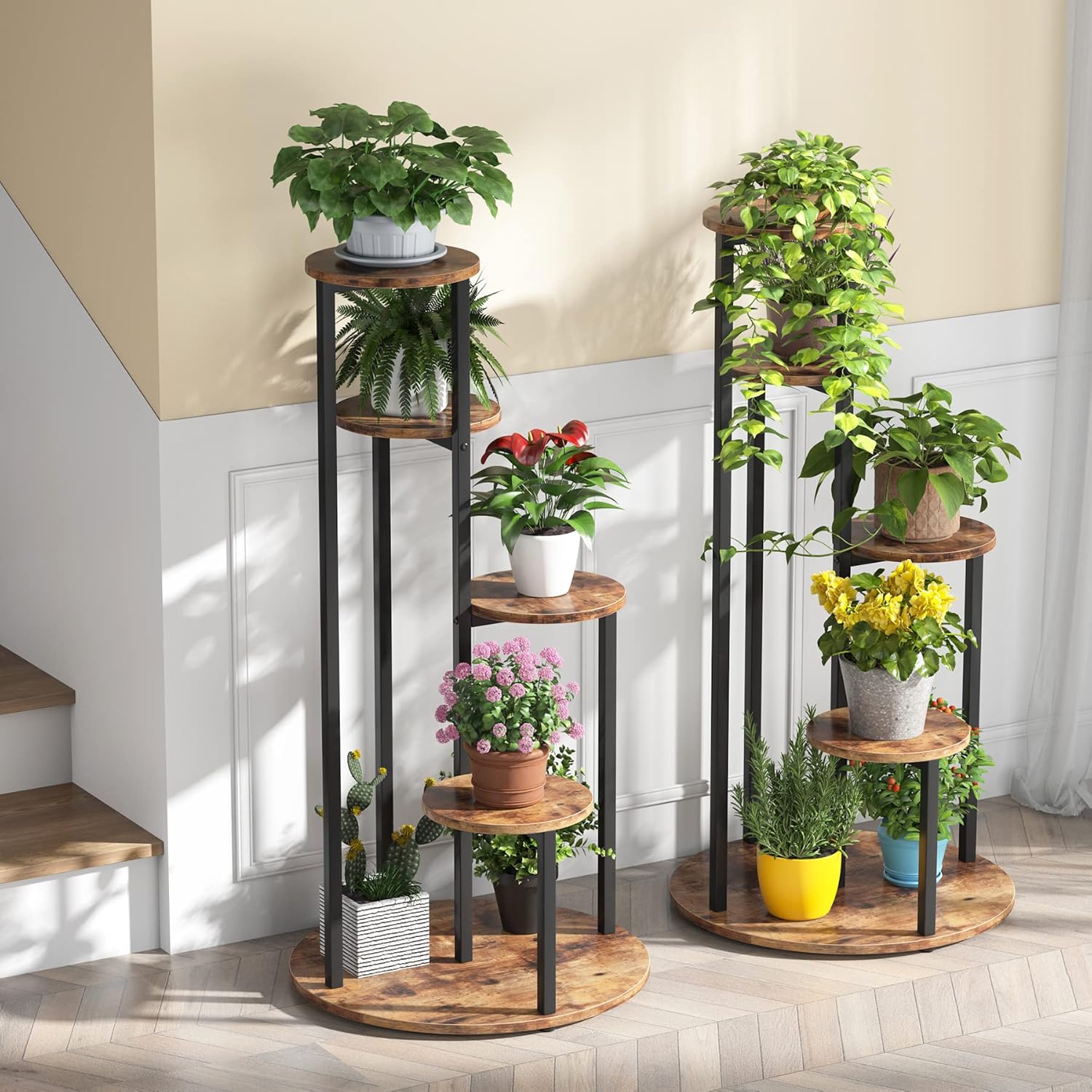 Pflanzenständer für den Innenbereich, mit Metallrahmen für Balkon, Garten, Terrasse