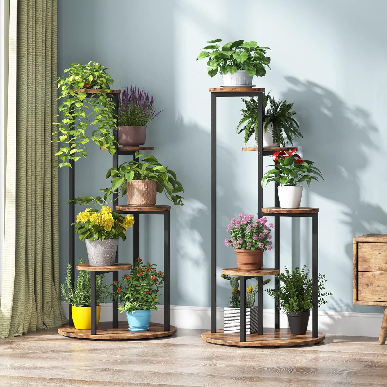 Pflanzenständer für den Innenbereich, mit Metallrahmen für Balkon, Garten, Terrasse