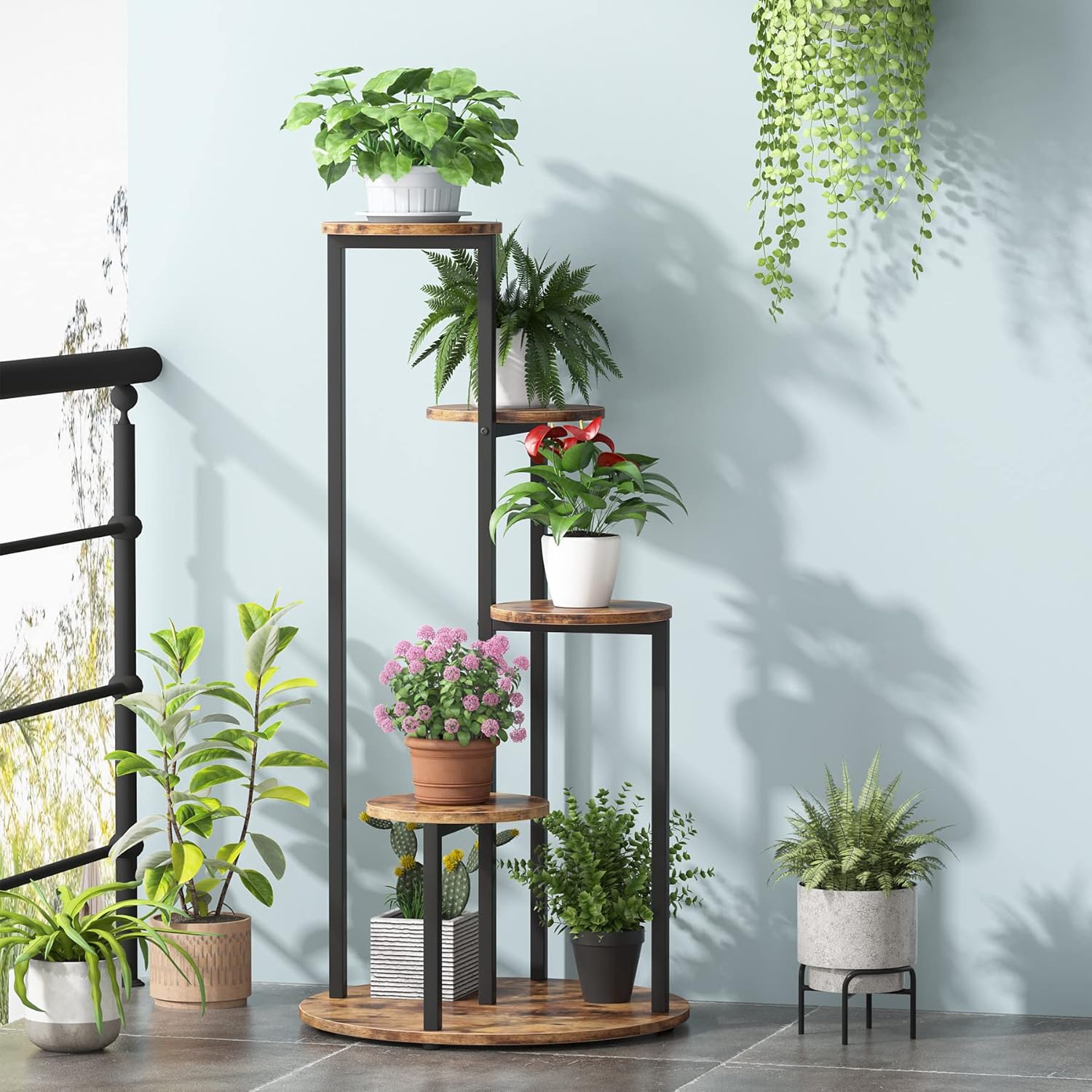 Pflanzenständer für den Innenbereich, mit Metallrahmen für Balkon, Garten, Terrasse