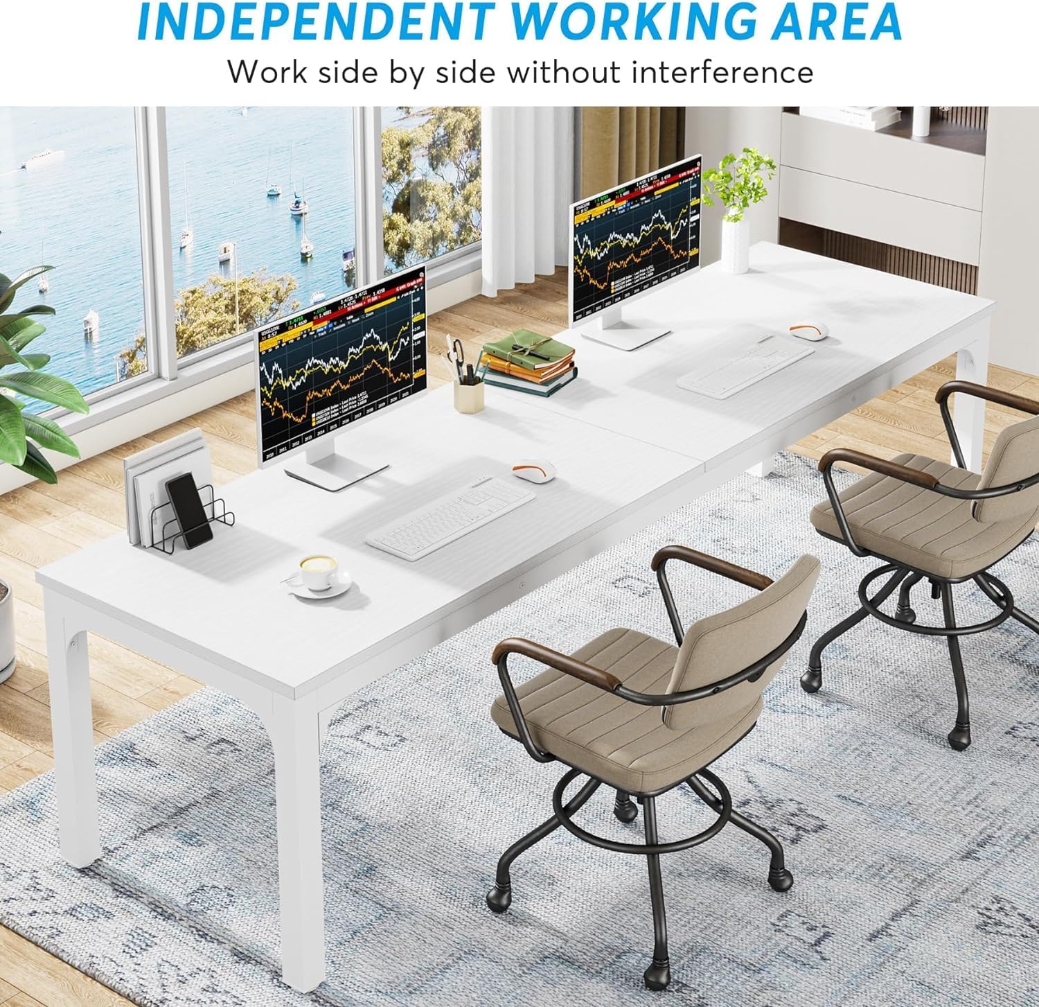 Schreibtisch - Doppelter Computer-Schreibtisch, Bürotisch