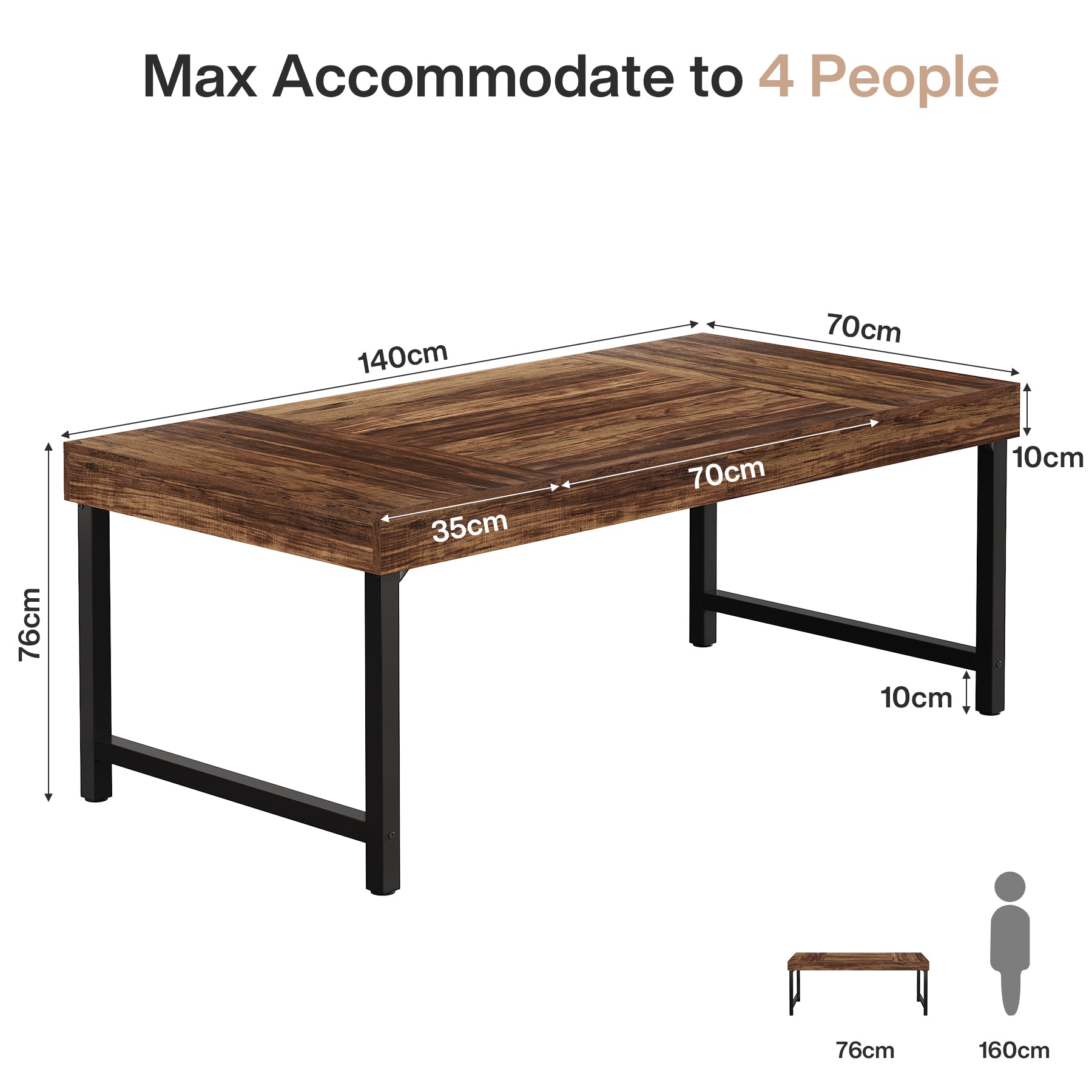 140 cm Bürotisch, einfacher Computertisch für das Home Office