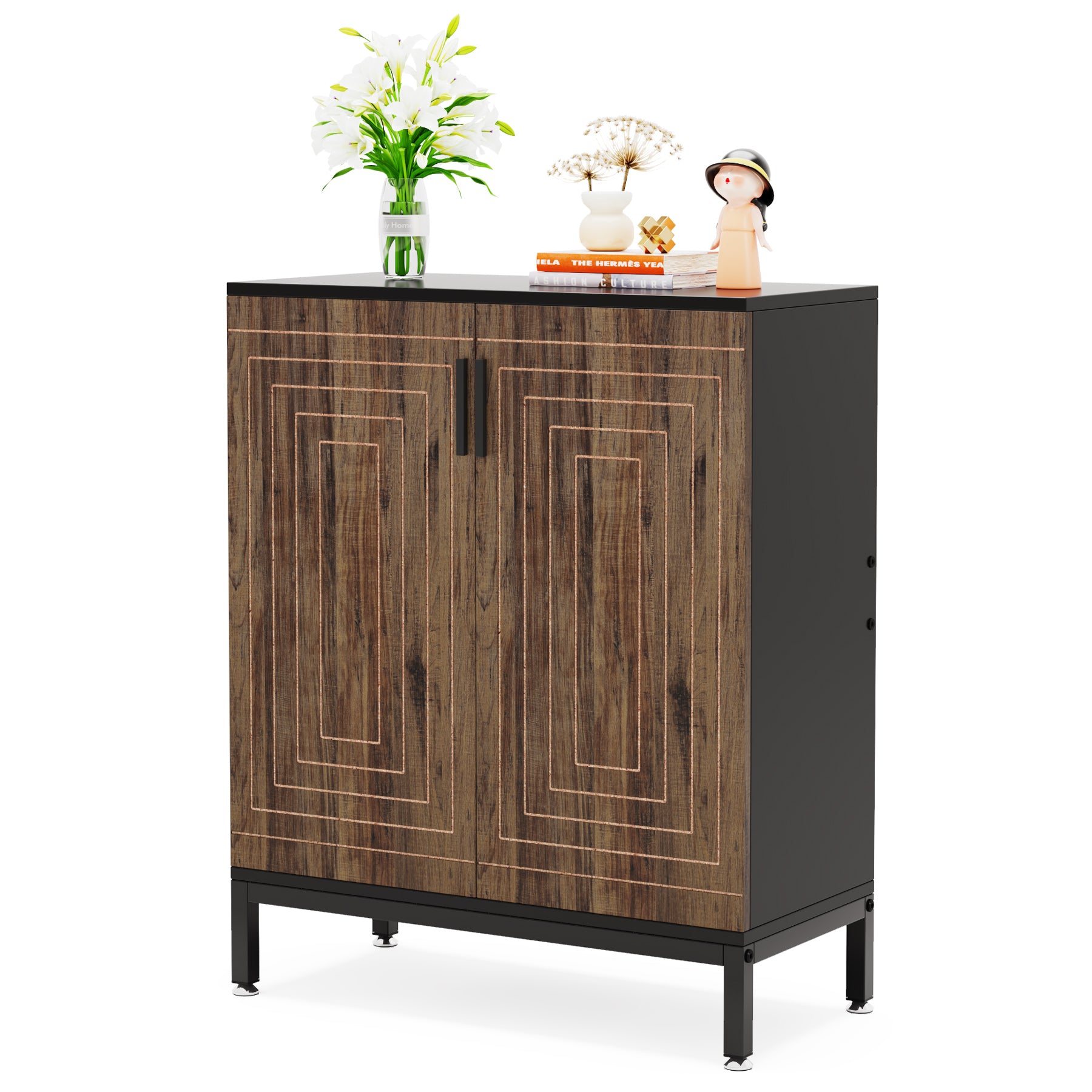 Schuhregal mit 5-stufigen Regalen, Moderne Schuhaufbewahrung für Wohnzimmer